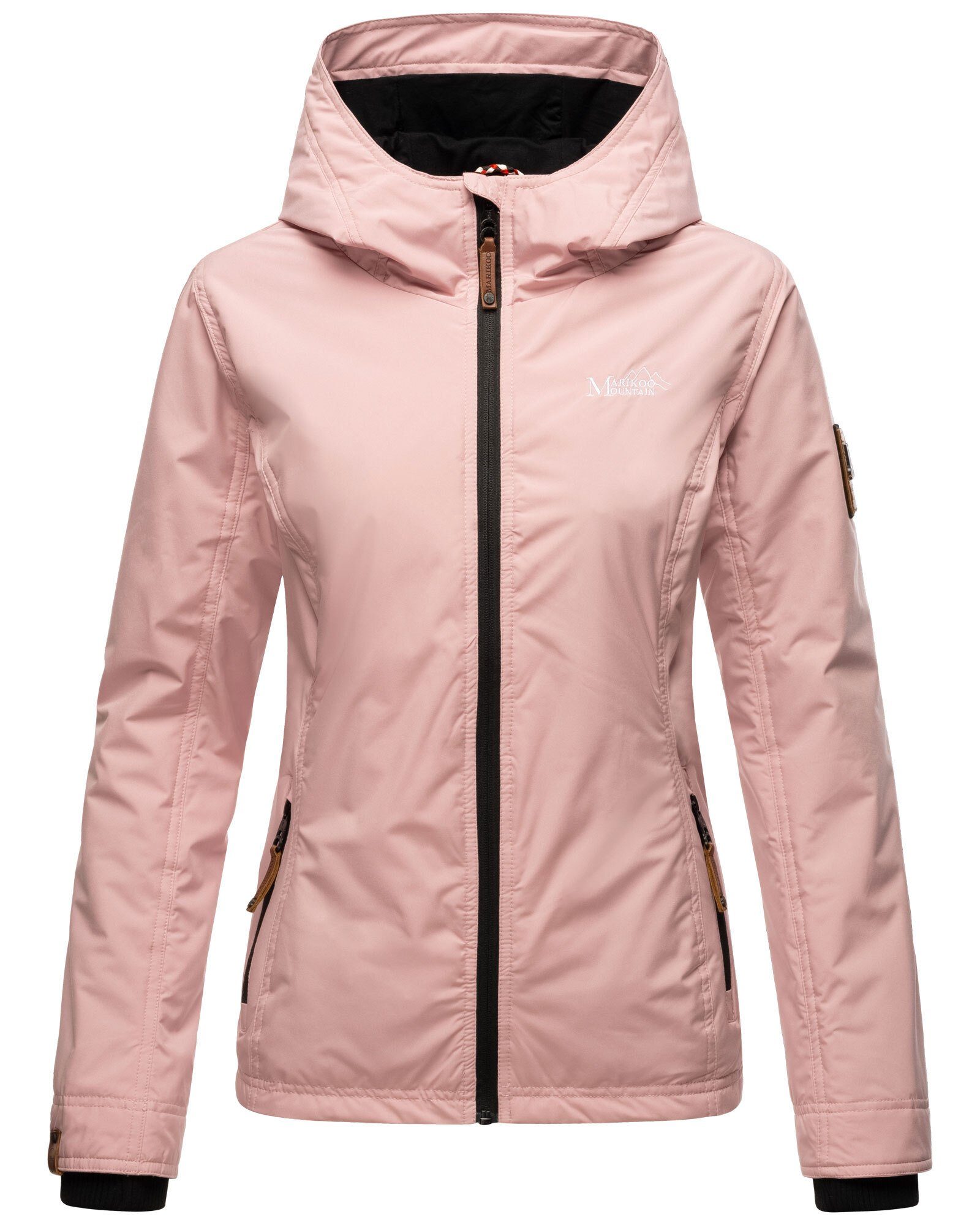 Marikoo Outdoorjacke Brombeere Rosa Übergangsjacke sportliche mit Kapuze