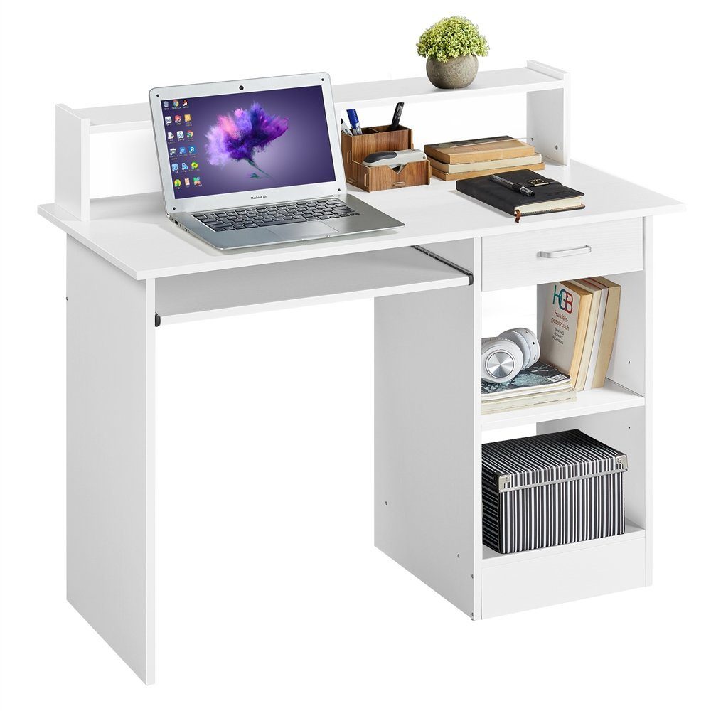 Yaheetech Computertisch Schreibtisch Laptoptisch, Bürotisch Weiß