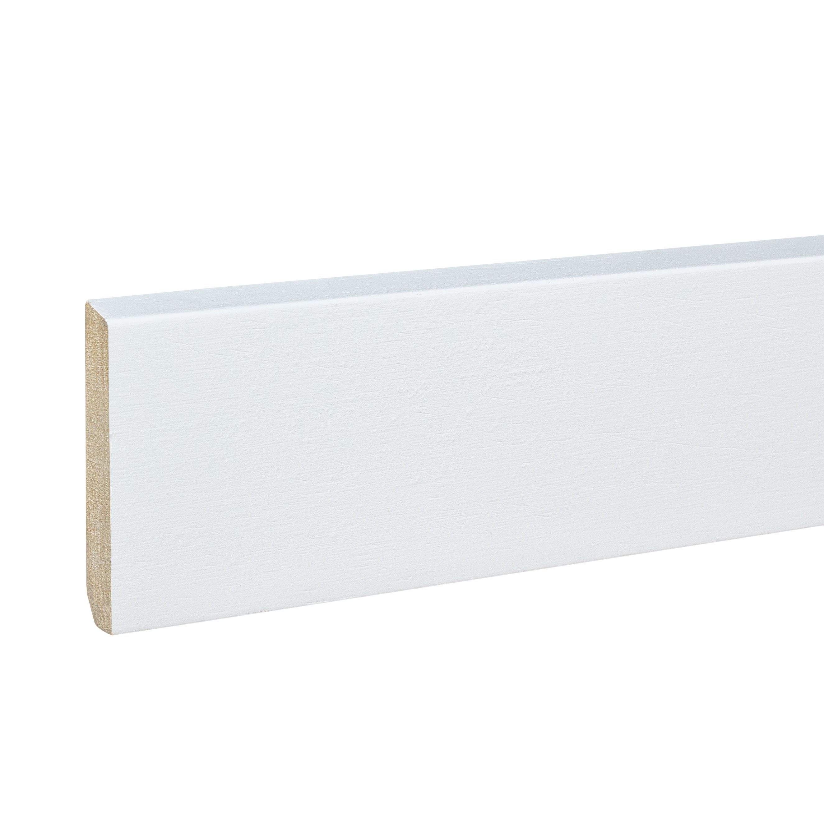 PROVISTON Sockelleiste 10 x 58 x 2400 mm Fußleiste Massivholz Weiß by PROVISTON, 1-St.