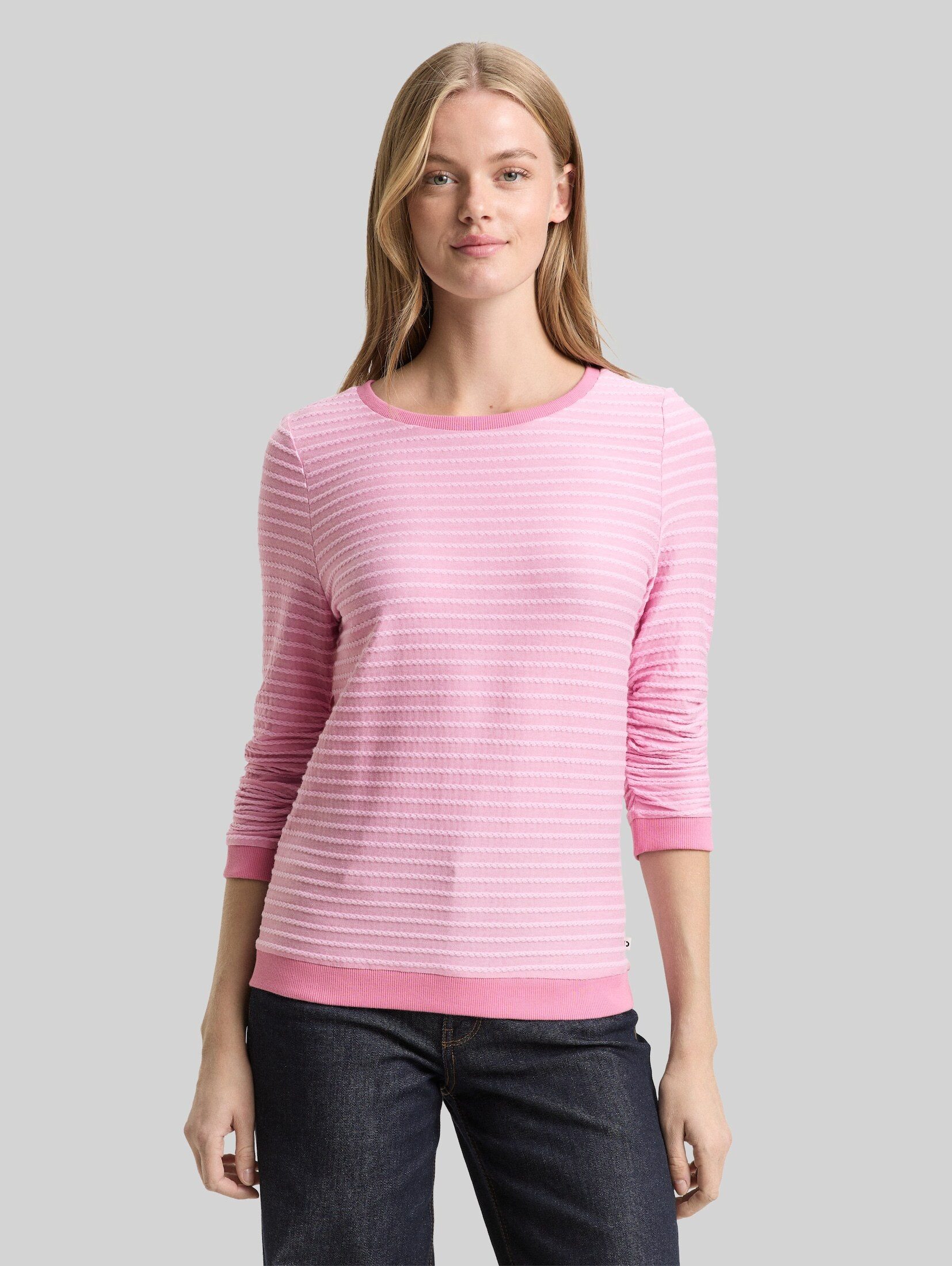 TOM TAILOR Denim Sweatshirt Strick & Sweatshirts Sweatshirt mit Streifenmuster