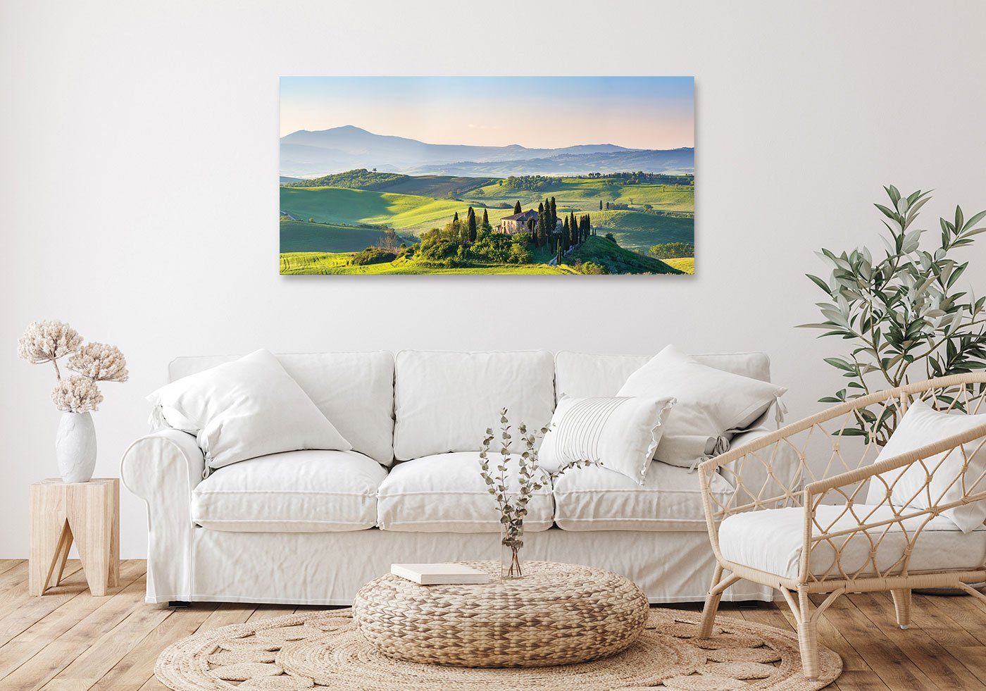 Levandeo® Leinwandbild, Wandbild XXL 115x55cm Leinwand Bild Italien Toskana günstig online kaufen