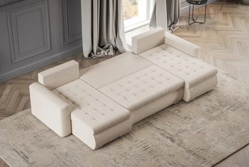 DB-Möbel Ecksofa "LIME" Eckcouch U-Form, Sofa, Couch, mit Schlaffunktion, Bettkasten