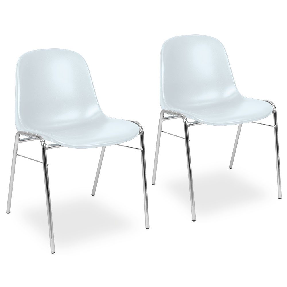 BRB-Lagertechnik Besucherstuhl Kunststoffschalenstühle, BxTxH 495x520x770 mm, Stapelbar bis zu 6 Stück