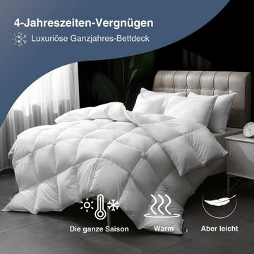 Daunenbettdecke, dafinner, Füllung: 50% Daunenfaser, 25% Daunen, 15% Federfaser, 10% Federn, 250GSM Daunendecke 135 x 200/155 x 220/220 x 240/240 x 260