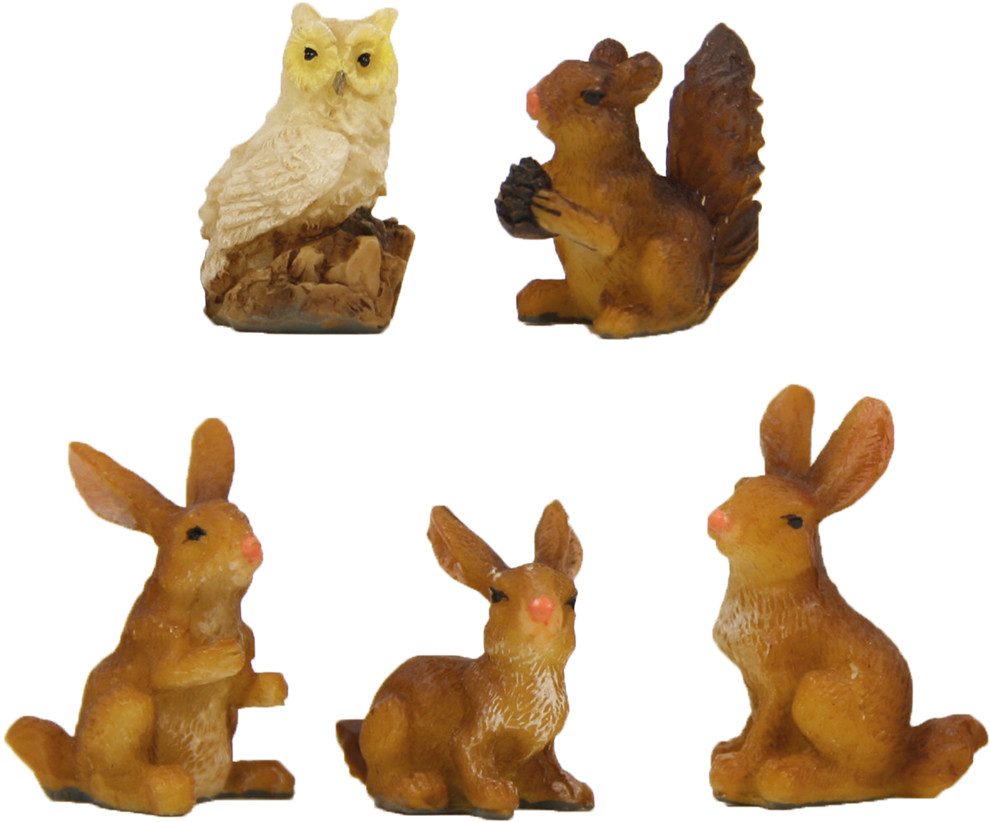 FADEDA Tierfigur 5x FADEDA Tierset Waldtiere, Höhe in cm: 3,7