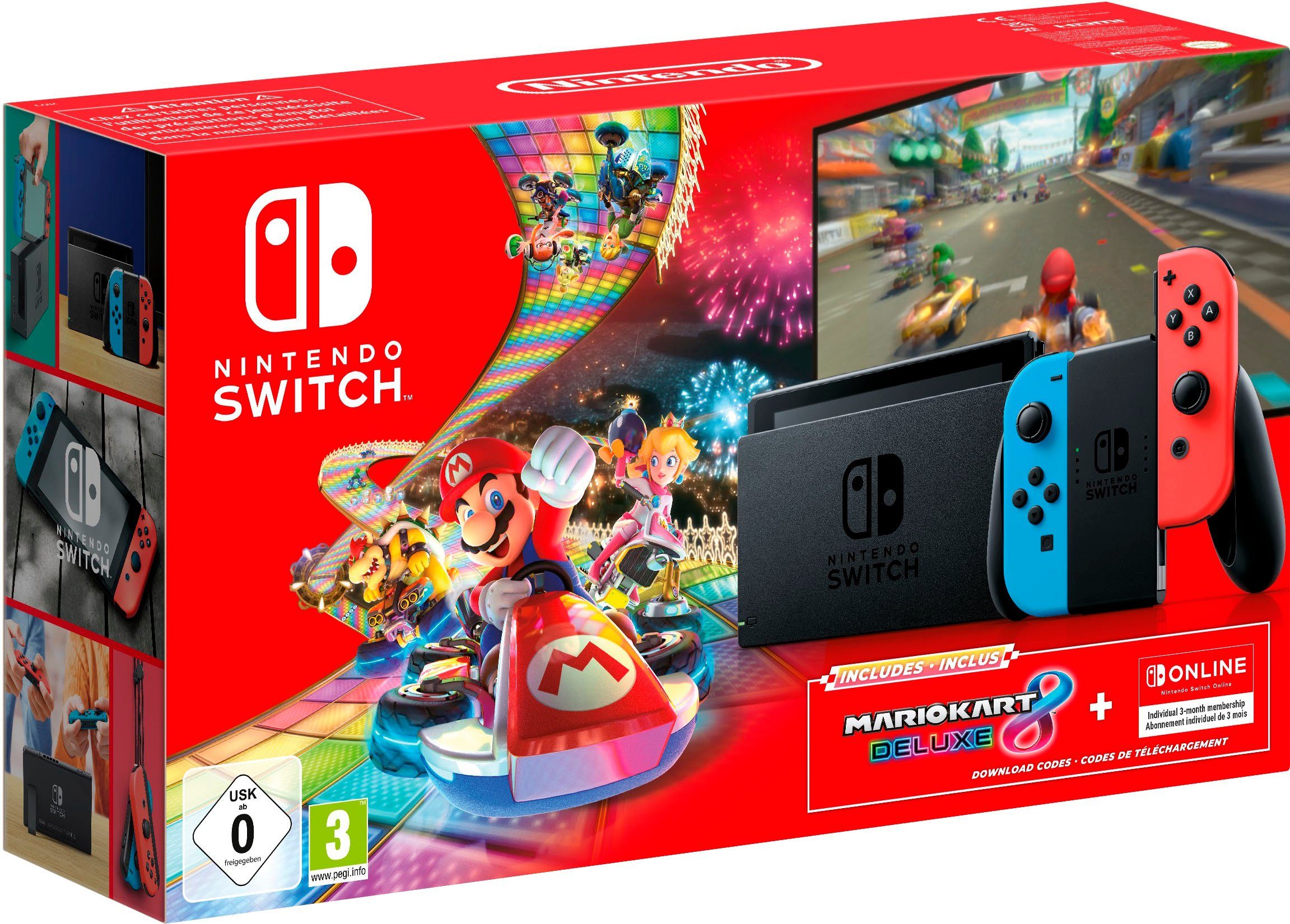 Nintendo Switch, Mario Kart 8 Deluxe + 3 Monate Switch Online  Mitgliedschaft inklusive
