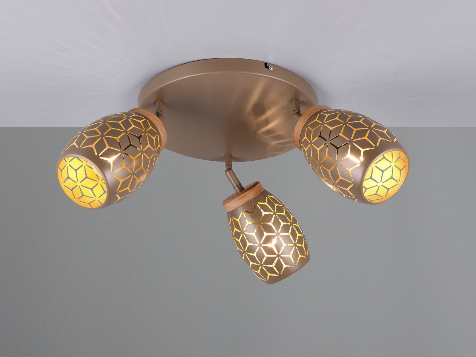 Reality Leuchten LED Deckenstrahler, Dimmfunktion, LED wechselbar, warmweiß, Groß-e Decke-nleuchte Küchen-beleuchtung Spot-s Treppenhaus, Ø 58cm