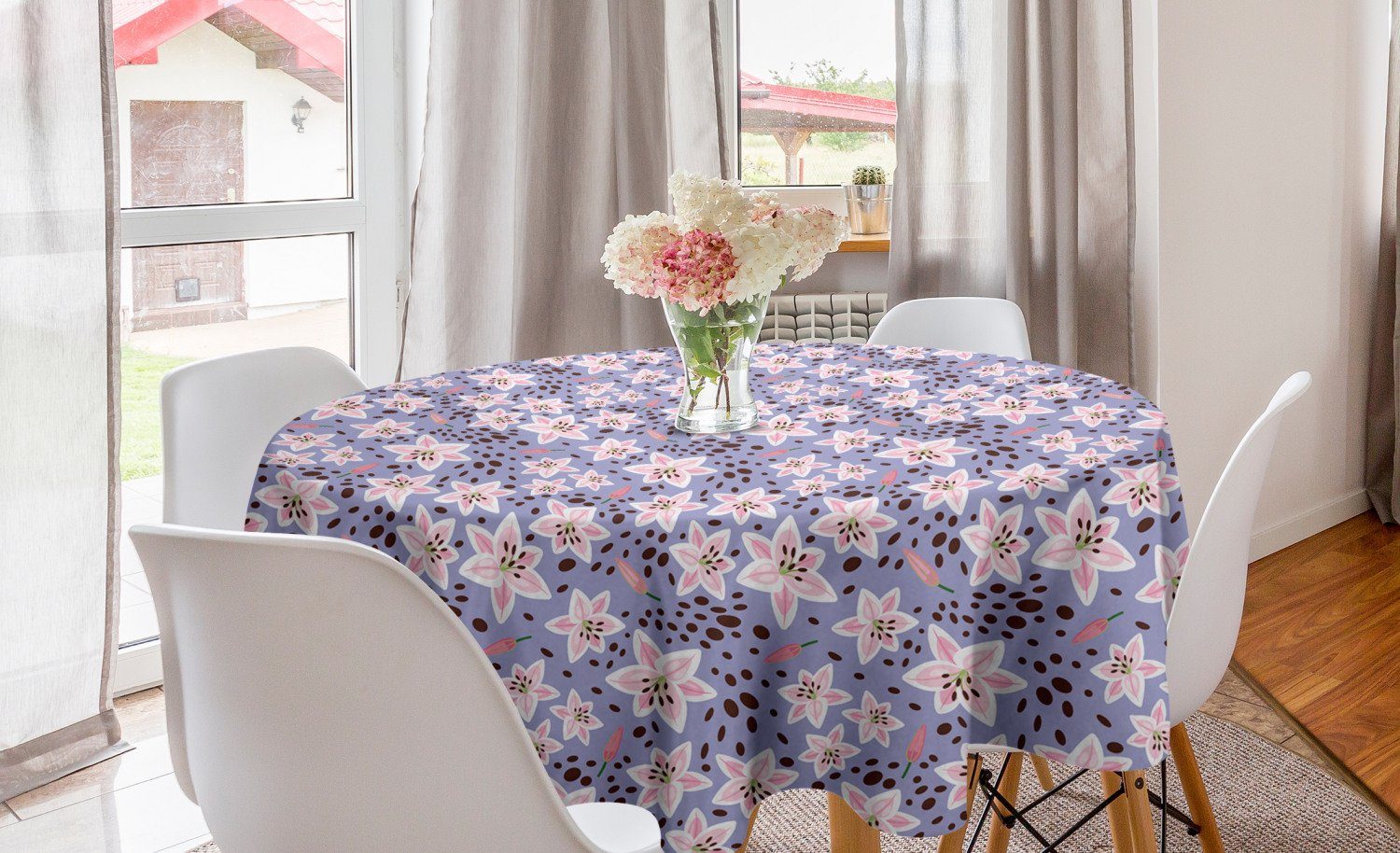 Esszimmer Knospen für Dekoration, Kreis Tischdecke Abdeckung Exotische Abakuhaus Blütenblätter Tischdecke Lilie und Küche