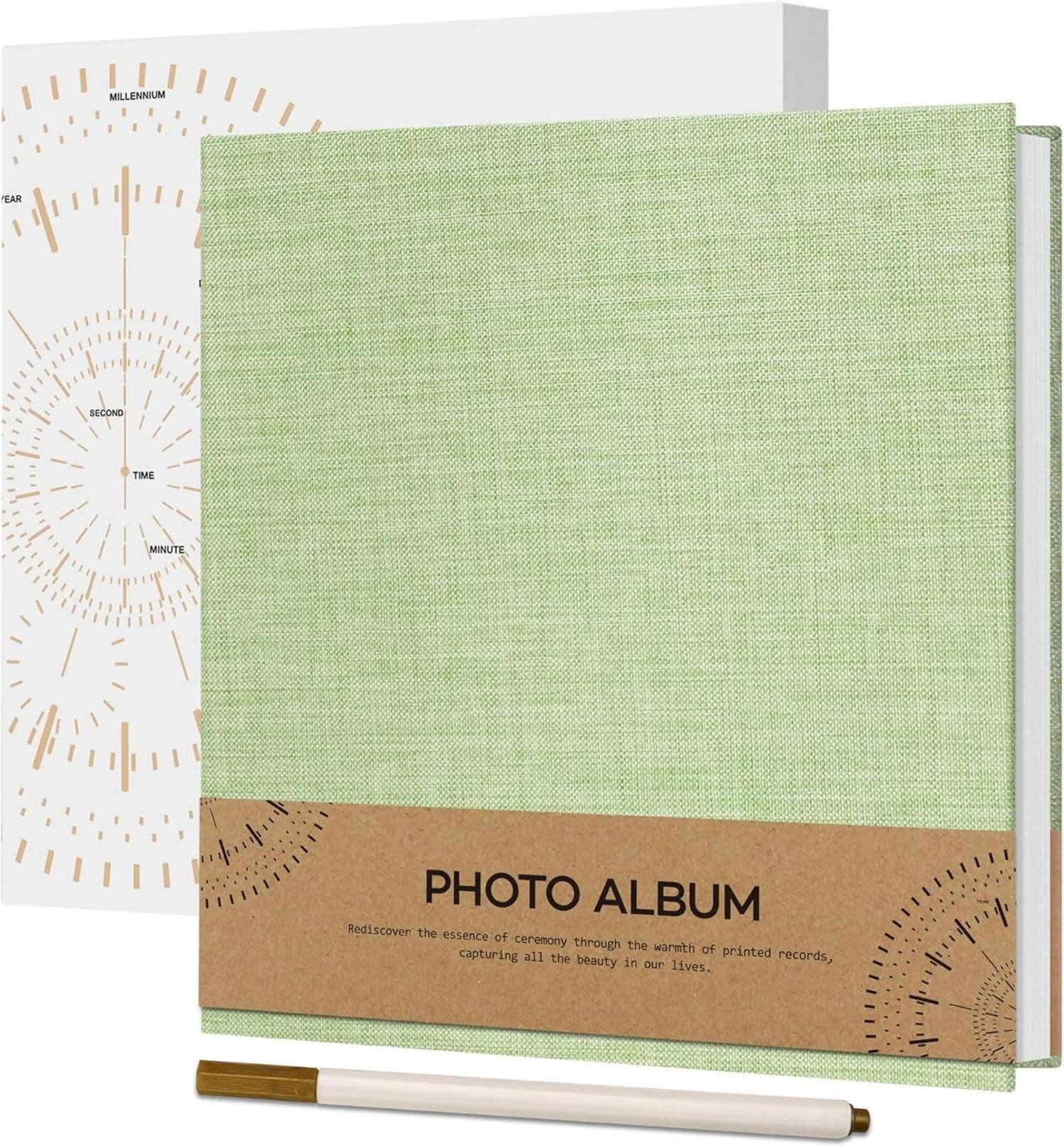 Fotoalbum Selbstklebendes Fotoalbum 10x15 Leinen Album mit weißen Seiten und