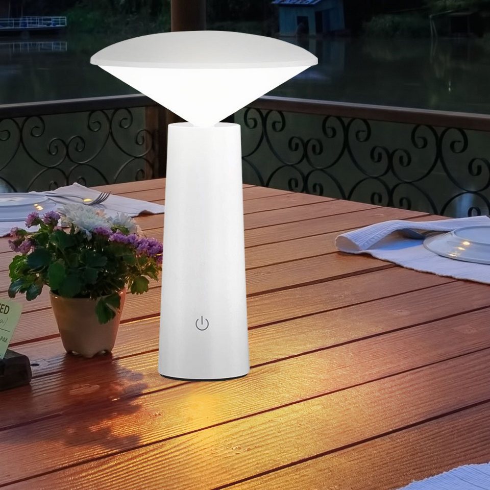 etc-shop LED Außen-Tischleuchte, LED-Leuchtmittel fest verbaut, Kaltweiß,  Warmweiß, Neutralweiß, Tageslichtweiß, LED Tischleuchte Garten Outdoor  Leuchte Batterie Akku