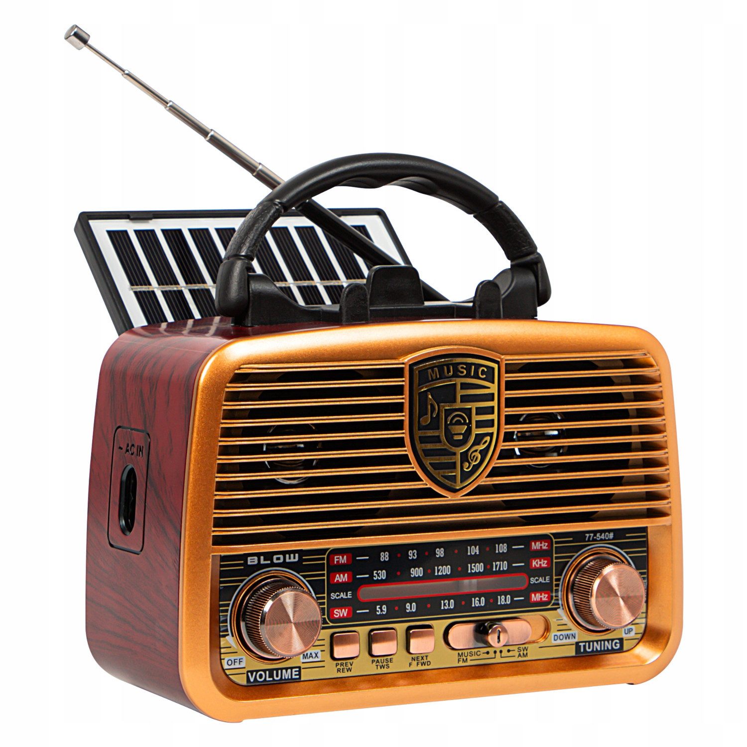 BLOW Retro-Radio (BT RA10 tragbares Solarradio)