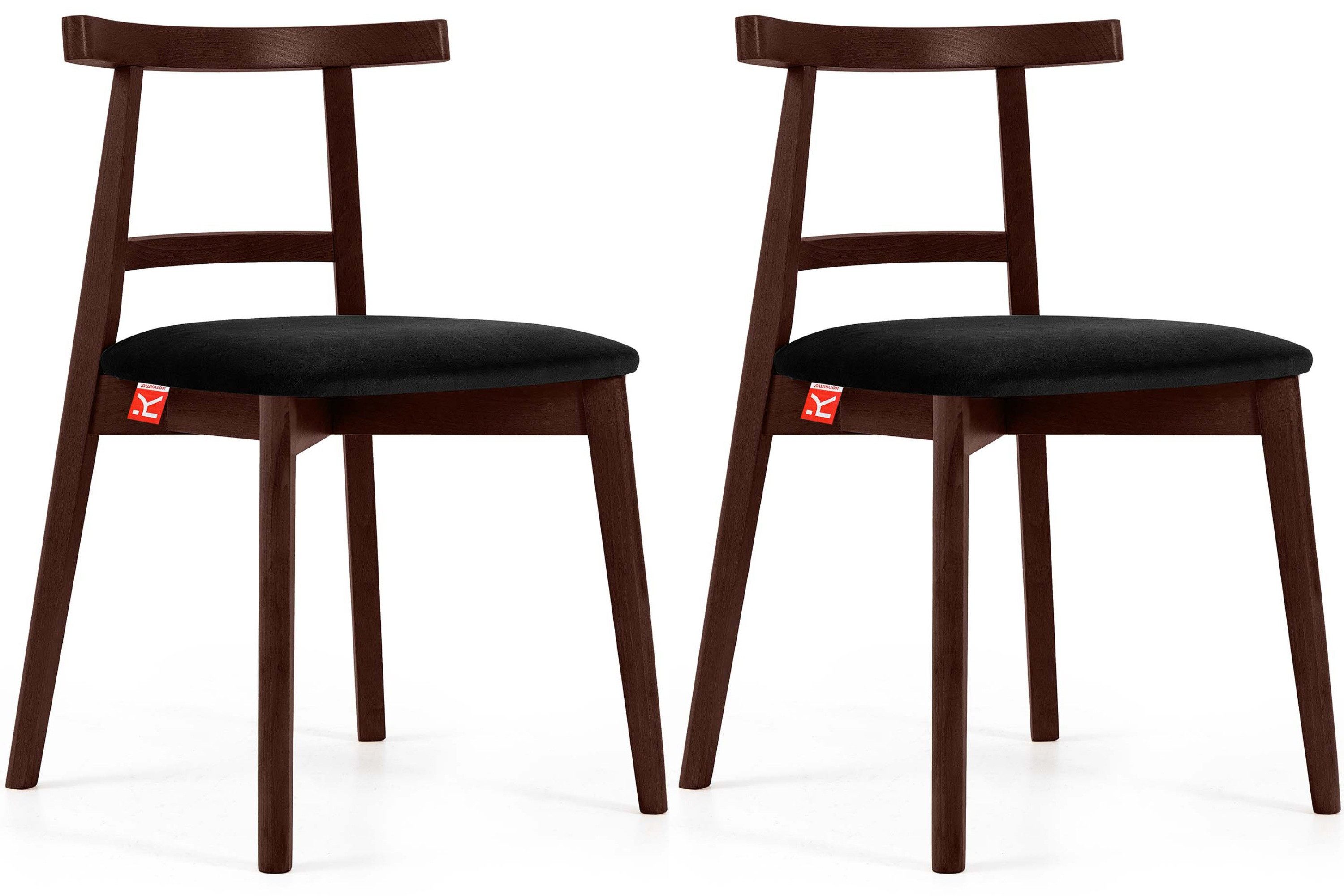 KONSIMO® Holzstuhl Esstischstühle LILIO, Holzstühle, Polsterstühle 2 St., Japandi (Mahagoni), hergestellt in der EU, Buchenholzrahmen, fertigmontiert