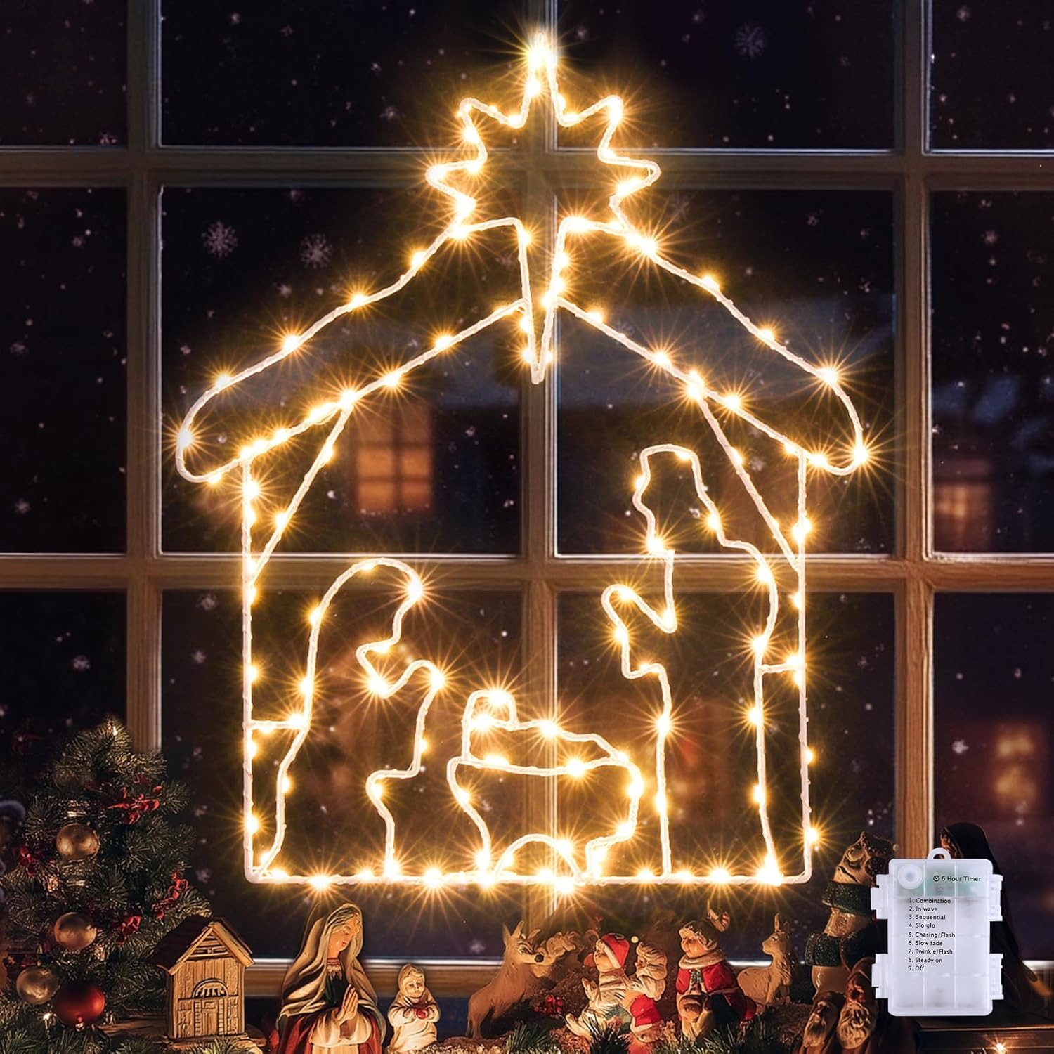Elegear LED-Lichterkette Led weihnachtsdeko für fenster, innen/außen, weihn günstig online kaufen