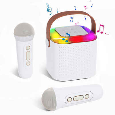 HYTIREBY Karaoke Maschine für Kinder, Tragbarer Mini Bluetooth Karaoke Karaoke-Maschine (Lautsprecher mit 2 kabellosen Mikrofonen und LED-Lichtern)