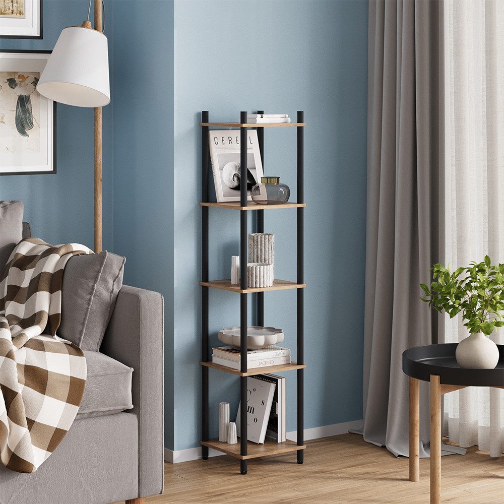Vicco Eckregal Bivio, Goldkraft Eiche/Anthrazit, 30 x 133 cm 5 Ablageflächen, 1-tlg.