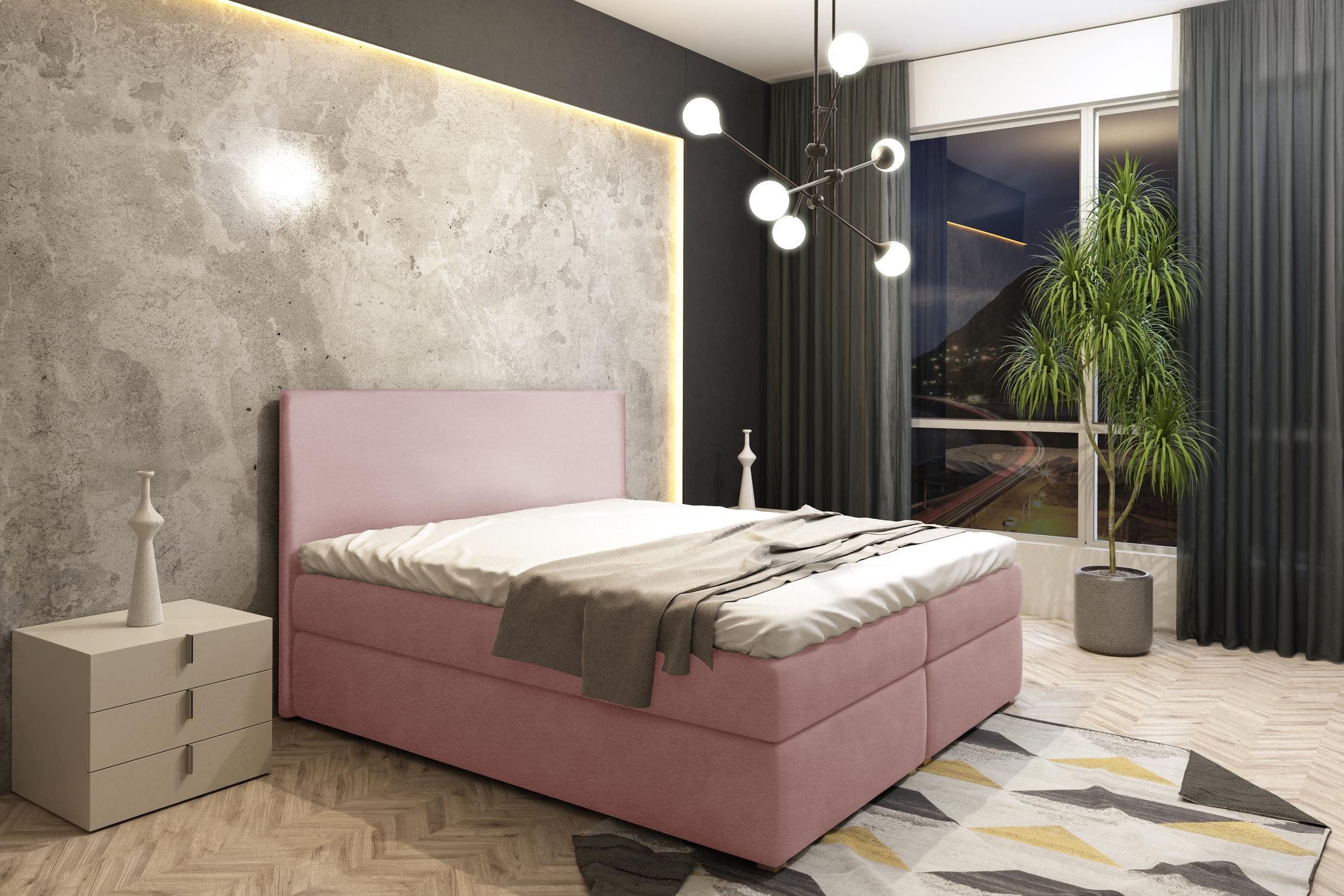 99rooms Boxspringbett Lilian (Schlafzimmerbett, Bett), 140/160/180 x 200 cm, mit Bettkasten, mit Bonellfederung