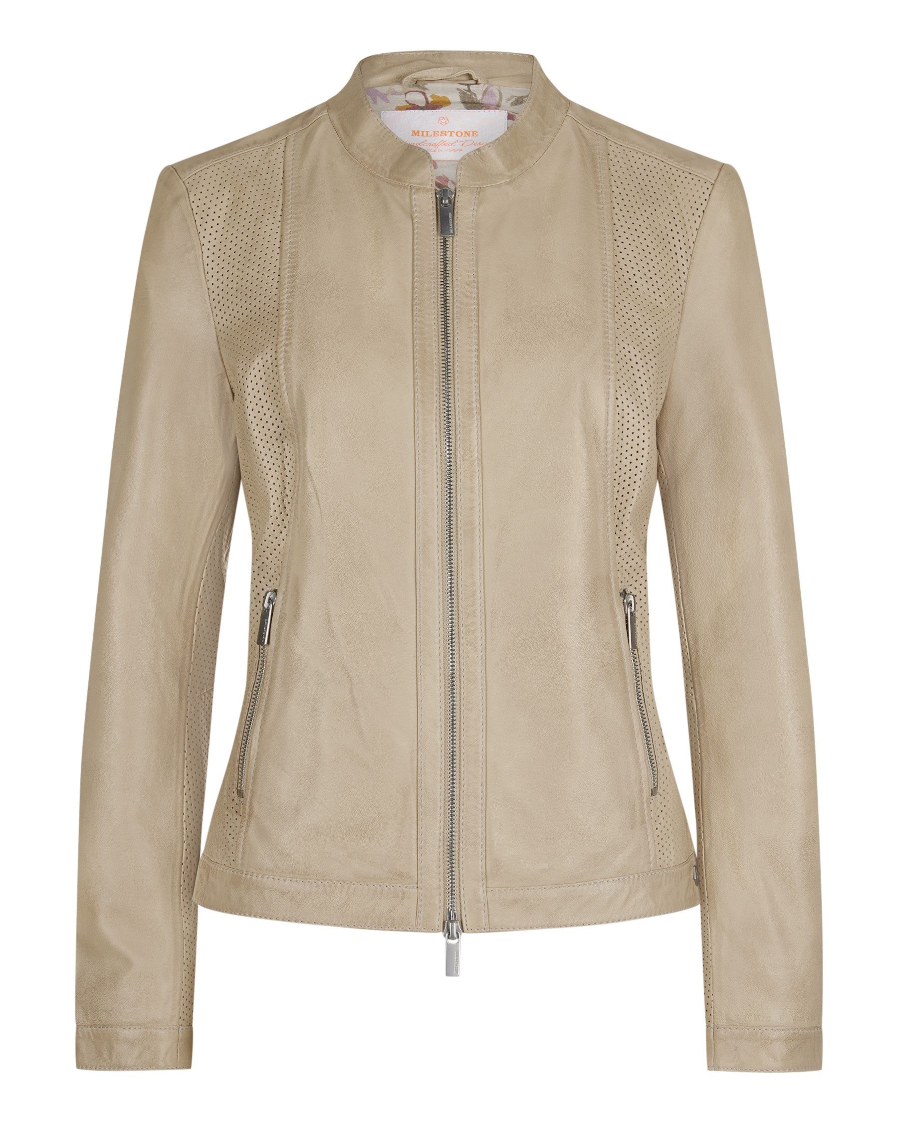 Milestone Lederjacke MSRemi aus feinem Lammleder zum Teil perforiert