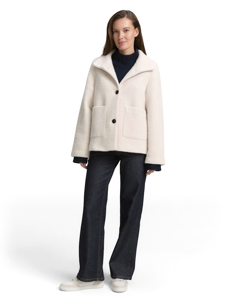 TOM TAILOR Blouson structured wool look jacket structure beige melange günstig online kaufen