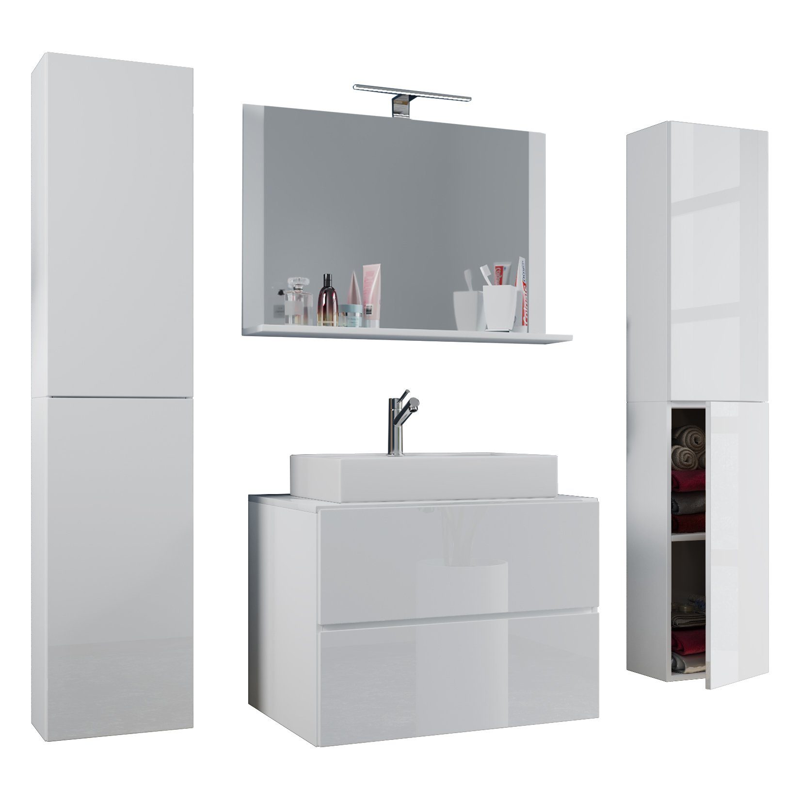 VCM Waschtisch 5-tlg. Waschplatz Waschtisch Lendas XL Schublade (5-St)