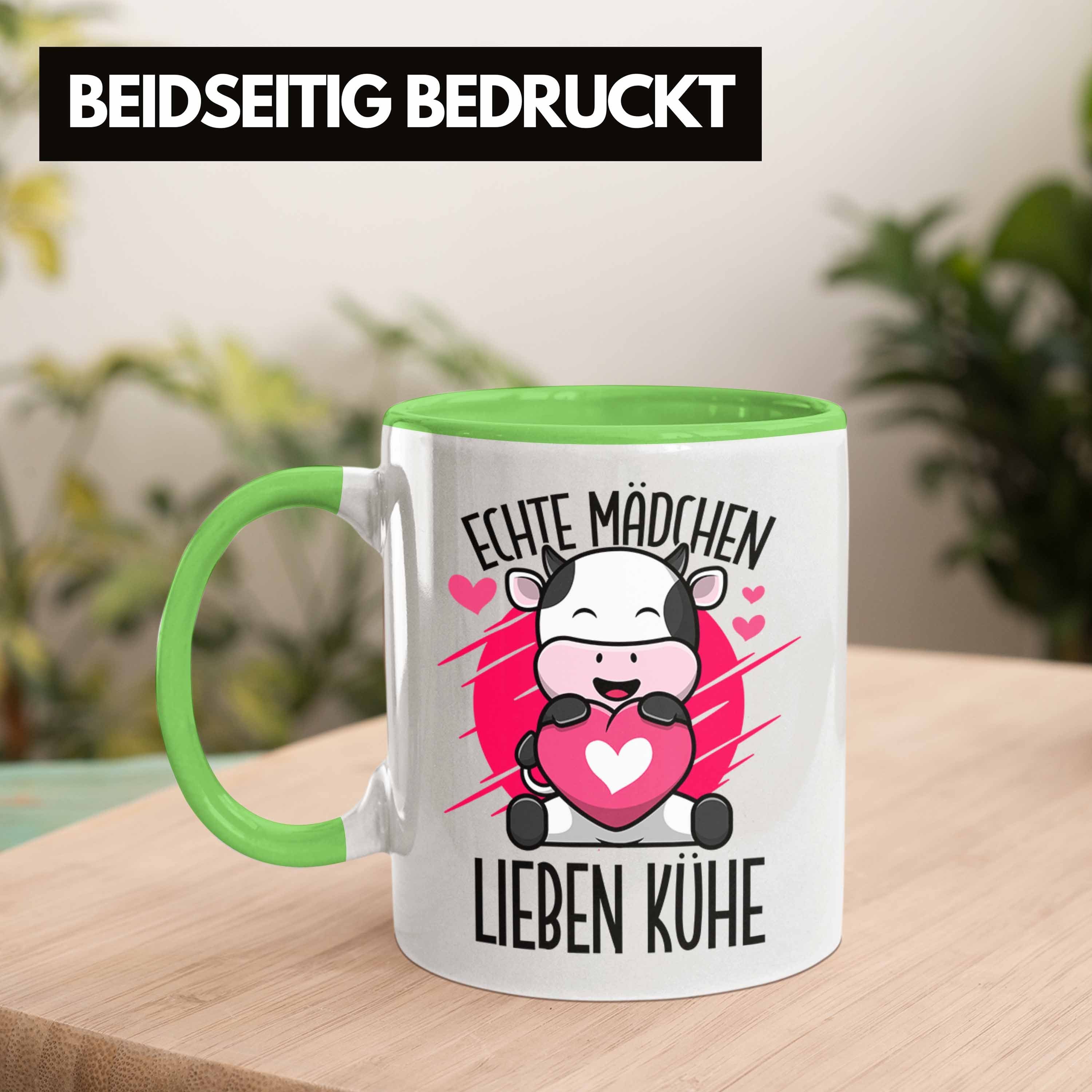 Kuh Liebhaber Grün Tasse Mädchen Kühe Tasse Trendation für Geschenkidee Lustige