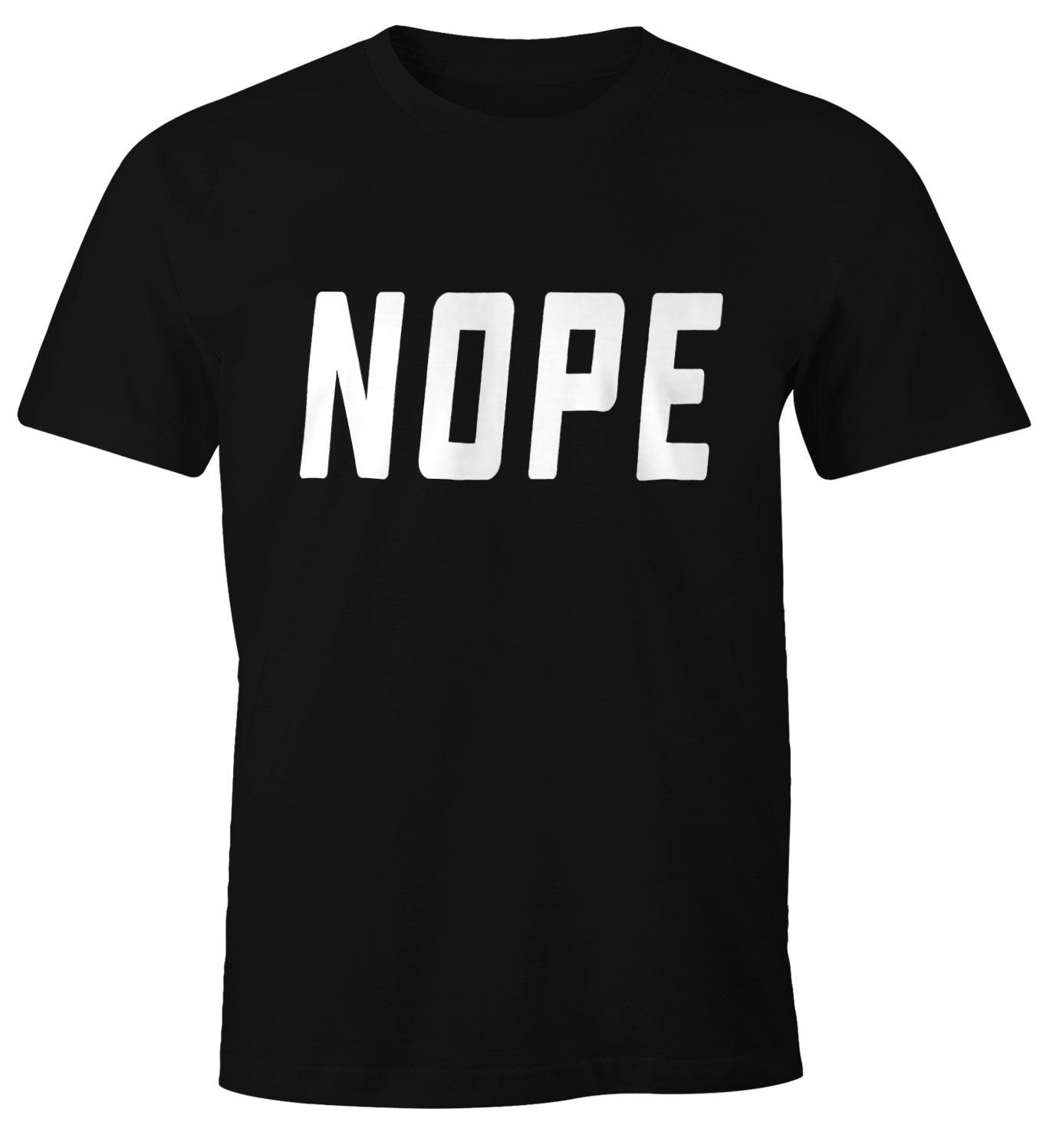 MoonWorks Print-Shirt NOPE Herren T-Shirt Spruch-Shirt Moonworks® mit Print schwarz