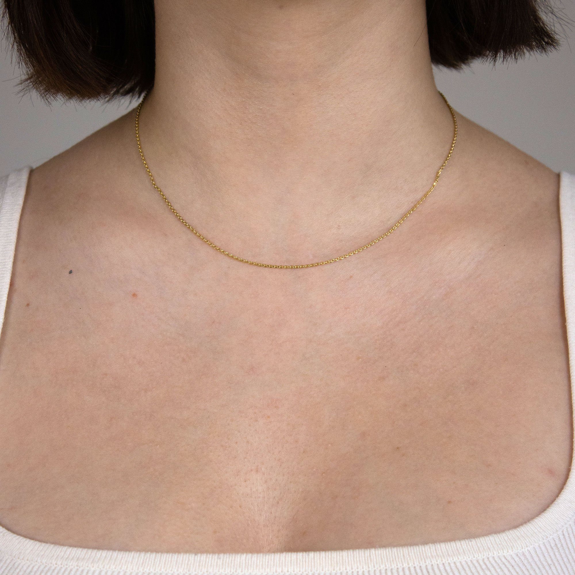 HOPLO Goldkette Ankerkette diamantiert Länge 36 cm - Breite 1,0 mm - 333-8 günstig online kaufen