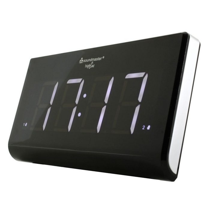 Soundmaster Soundmaster UR8400 Jumbo-LED-Alarm UKW-PLL Uhrenradio mit 2 Weckzeiten und dimmbaren Display Uhrenradio