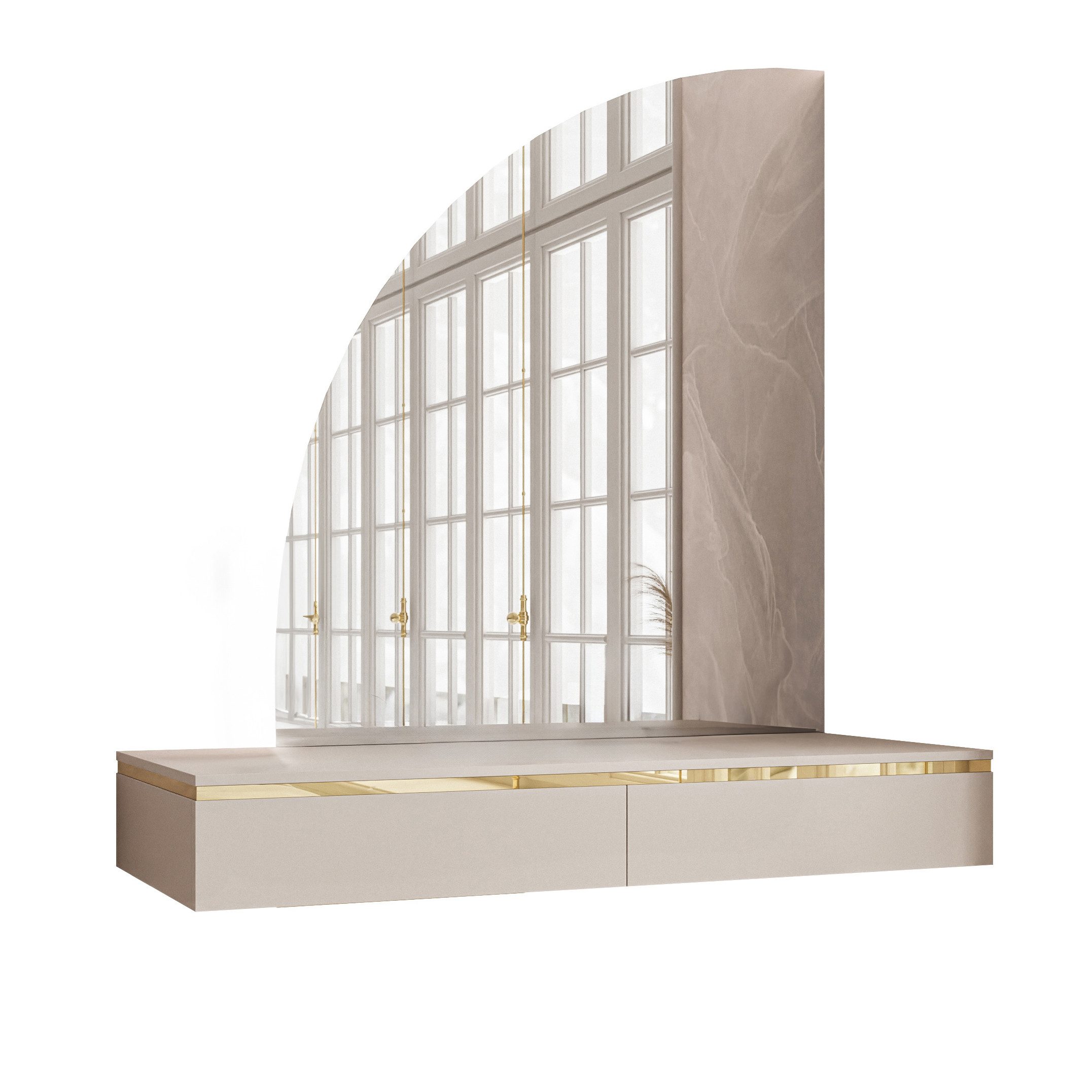 Lookway Schminktisch AURORA-Q KASCHMIR hängender Schminktisch mit Spiegel günstig online kaufen