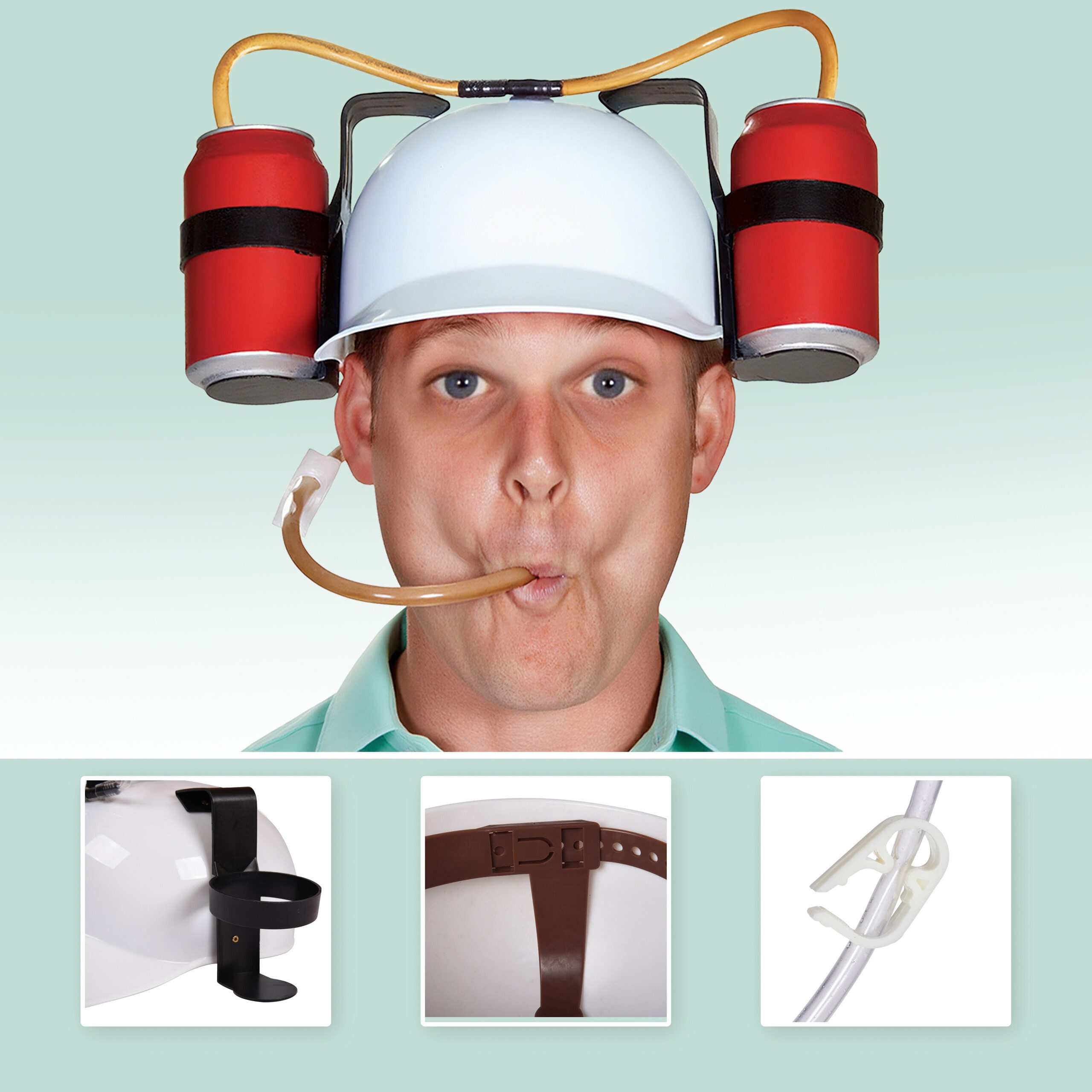 relaxdays Partyanzug 4x Party Trinkhelm, weiß