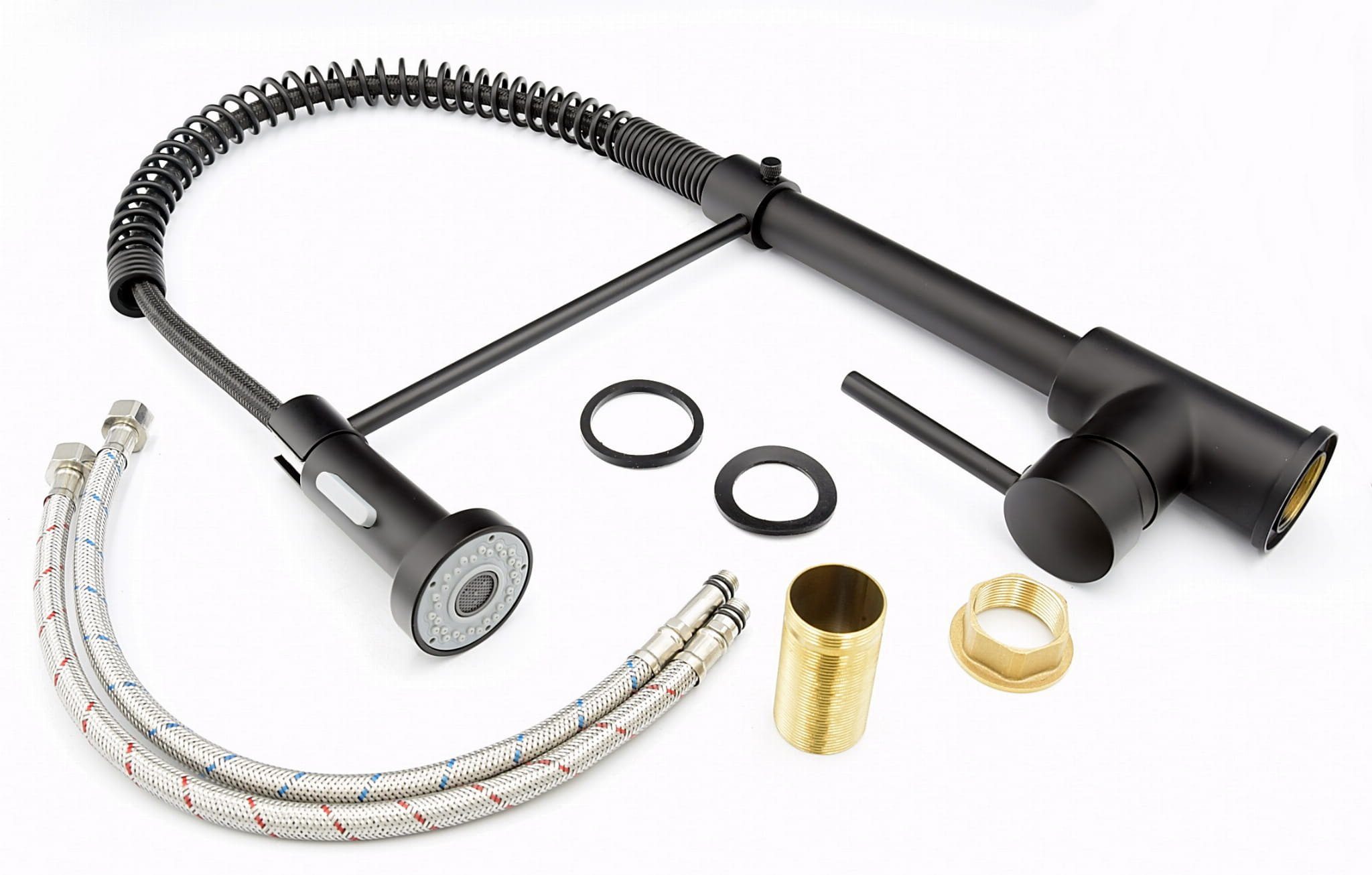 Faizee Möbel Granitspüle Granitspüle 100x50 cm Spülbecken 2 Becken mit Armatur Spiral u. Siphon