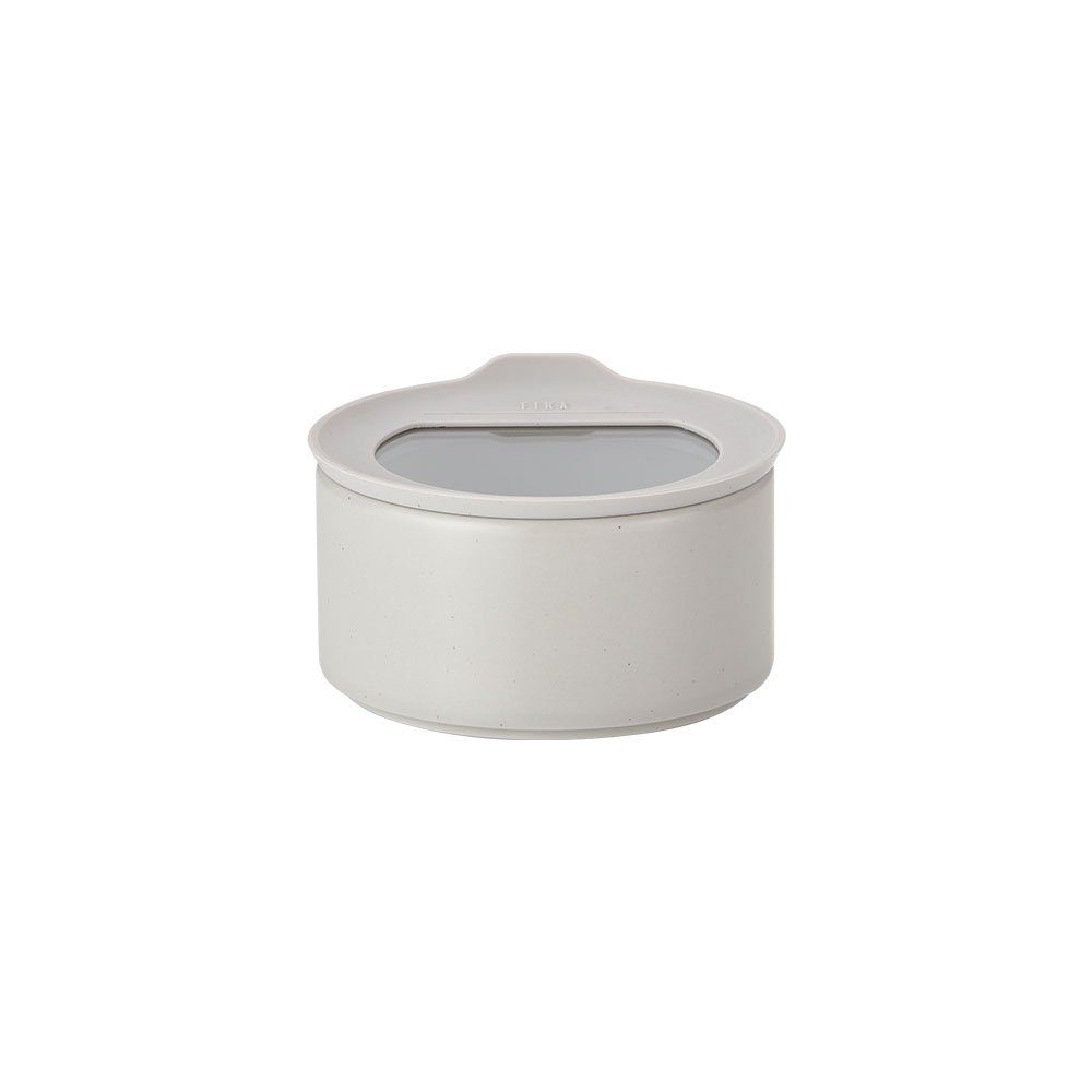 NEOFLAM® Vorratsdose FIKA One Keramik Vorratsdose 420ml - Stone White, Keramik, Silikon, (1-tlg)