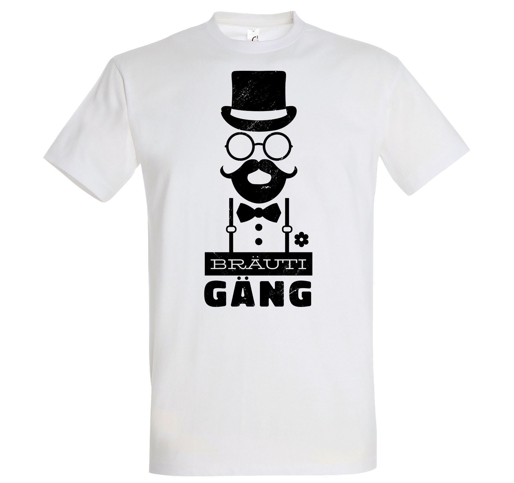 T-Shirt Spruch T-Shirt BrautiGang lustigem mit Weiß Youth Designz Herren