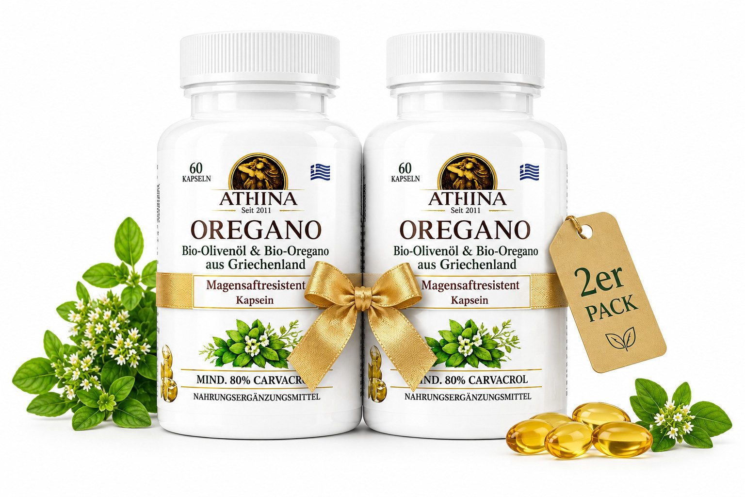 Athina Oregano Öl Vegan Bio magensaftresistent Kapseln