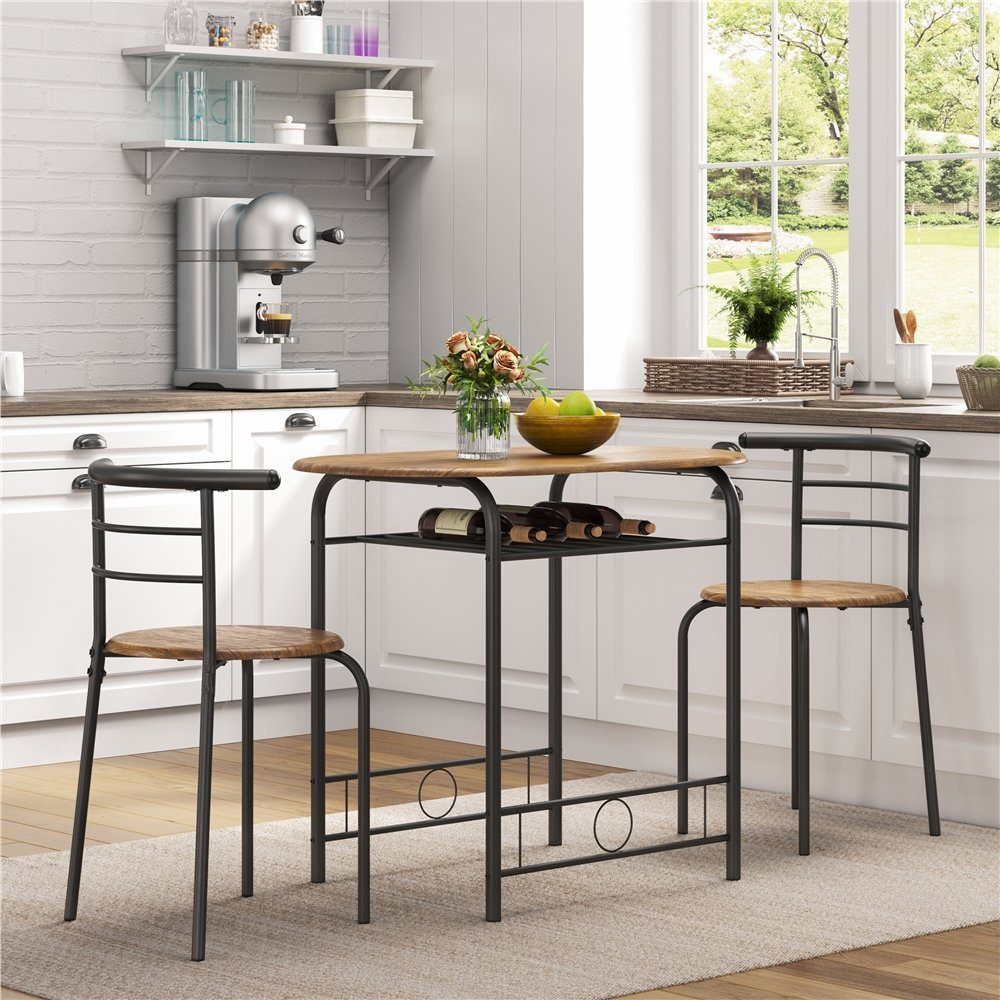 Yaheetech Esszimmer-Set Essgruppe mit 2 Stühlen, Esszimmergruppe 3-teilig günstig online kaufen