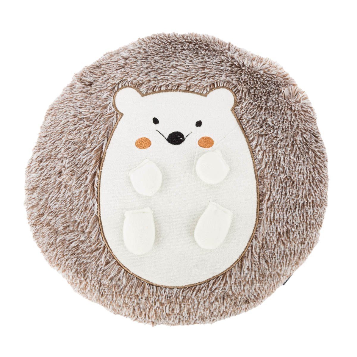 SCHÖNER LEBEN. Fellkissen Kinderkissen Igel Plüsch braun beige 30x30cm günstig online kaufen