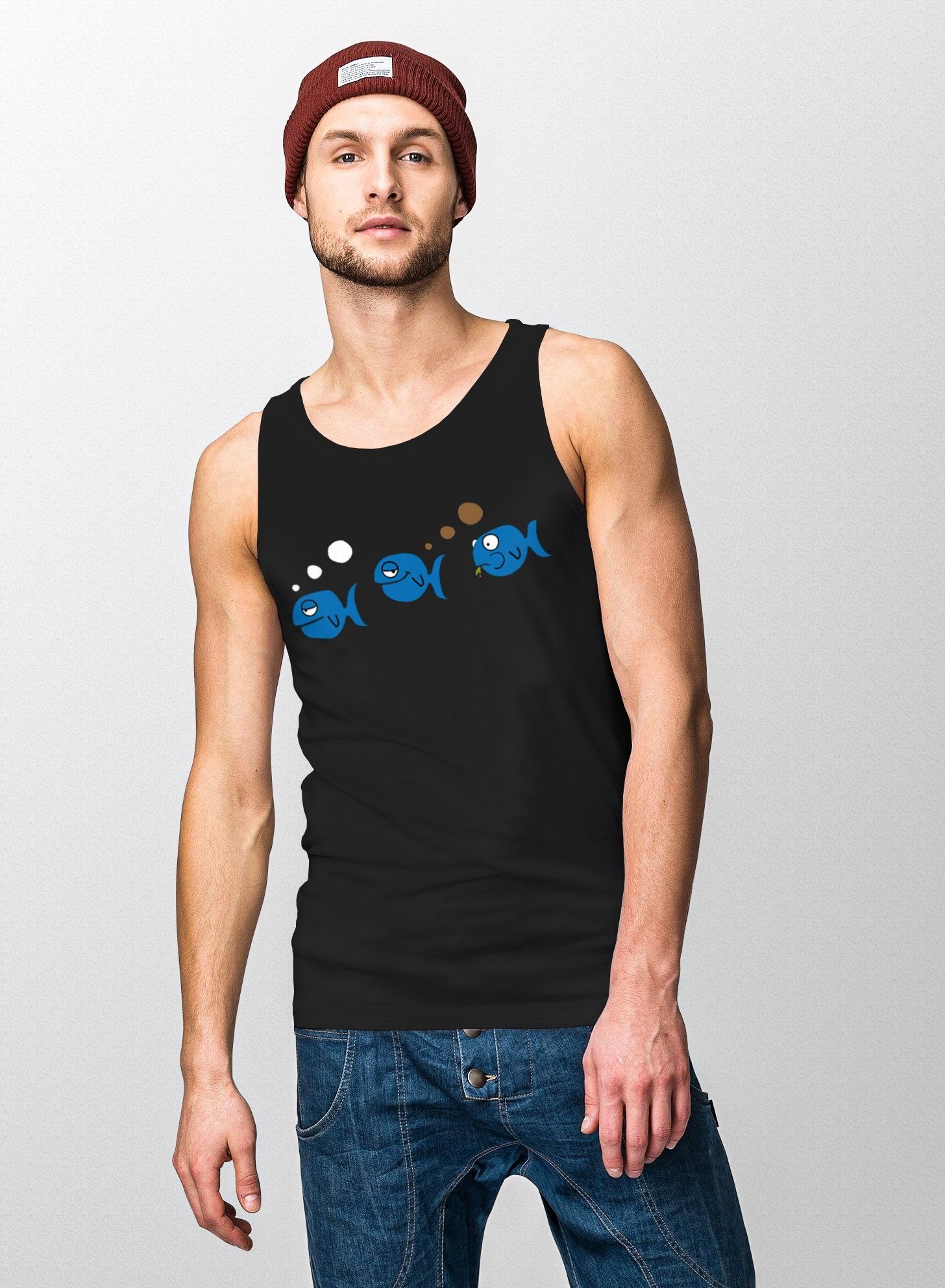 MoonWorks Tanktop Herren Tanktop Fische lustig günstig online kaufen