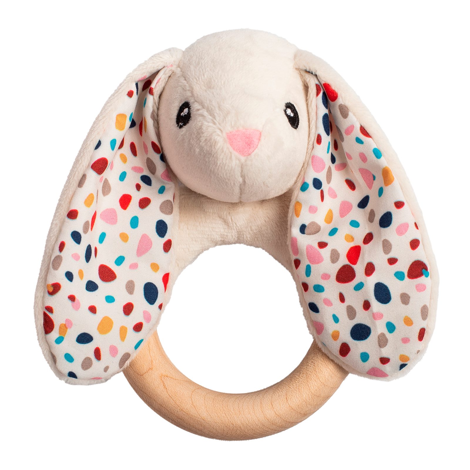 Whisbear Beißring Greifspielzeug öko Beißring Baby Zahnungshilfe Babyerstausstattung, Linderung bei Zahnungsschmerzen