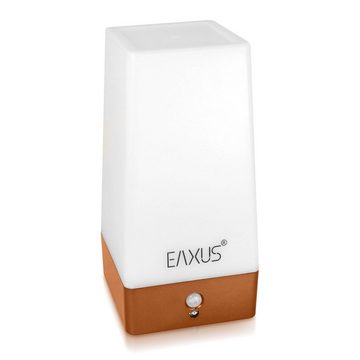 EAXUS LED Tischleuchte Kabllose Nachtlampe im Kupfer/Bronze Look, mit Bewegungssensor & Dämmerungssensor, LED fest integriert, warmweiß, Nachttischleuchte, Nachtlicht