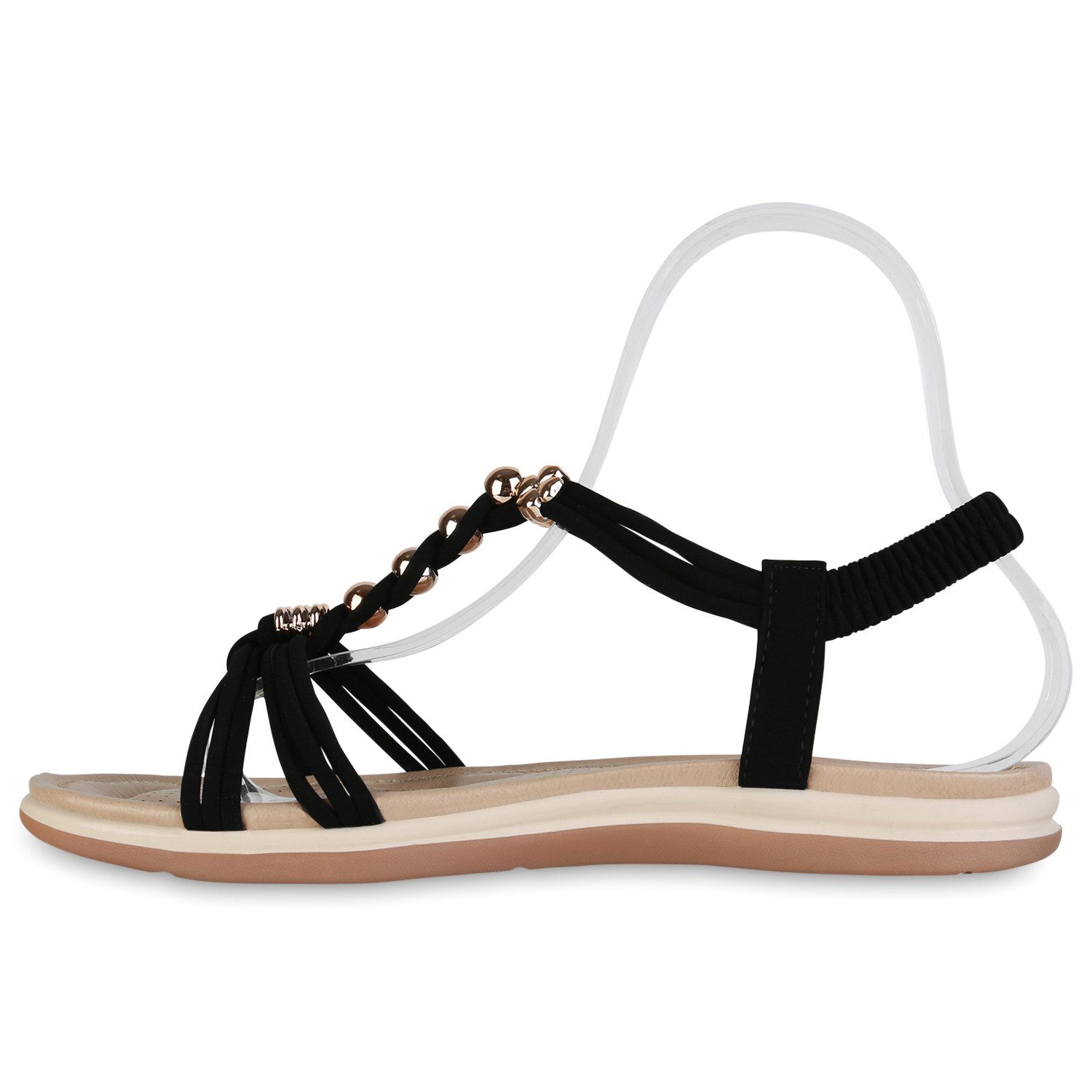 VAN HILL 838480 Riemchensandale Damen Sandalen Riemchensandalen Zierperlen günstig online kaufen