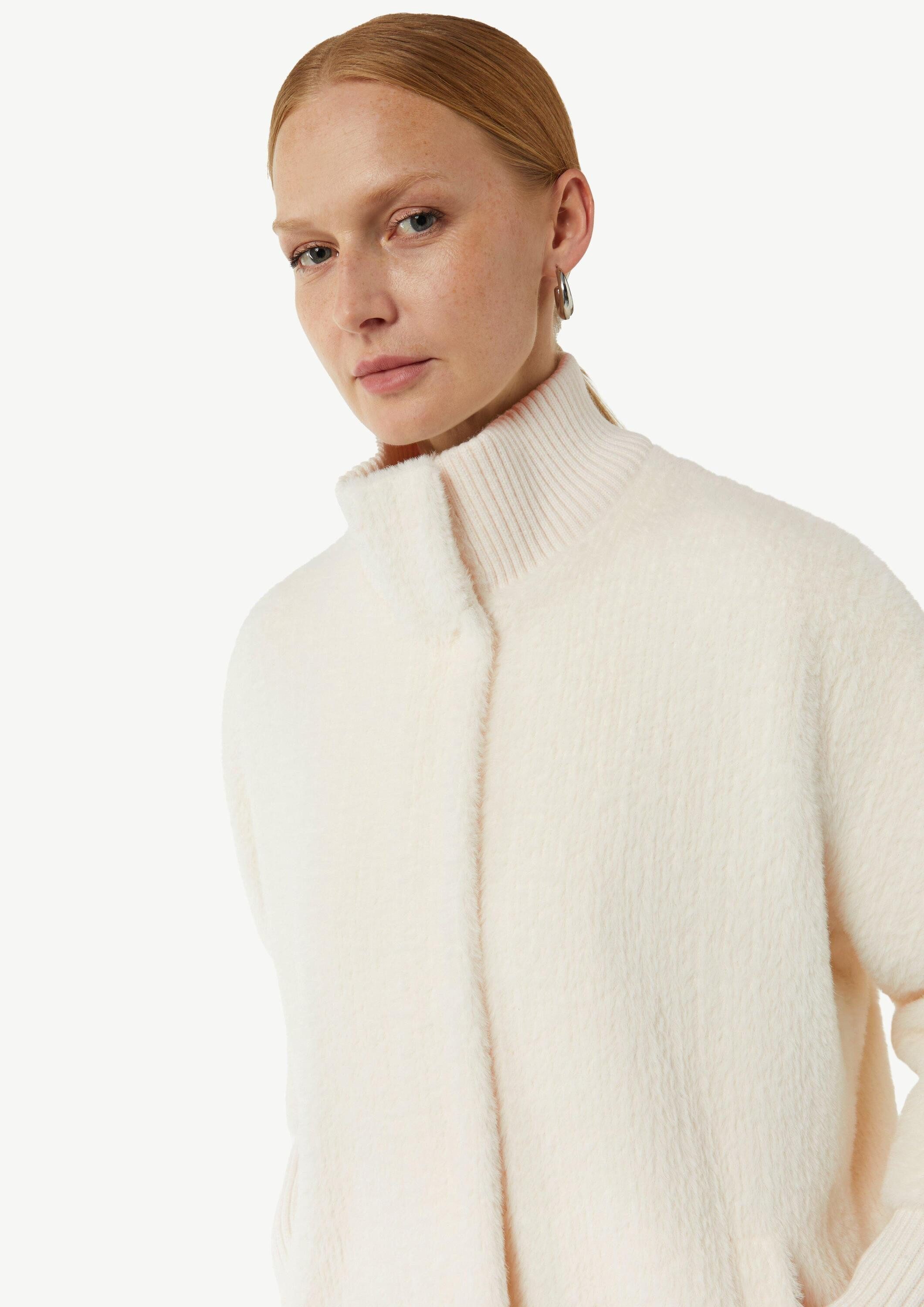 comma Funktionsjacke Outdoor-Jacke Weiches Woll-Cape mit Stehkragen