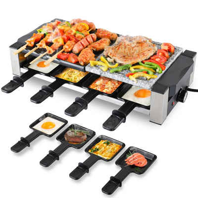 TLGREEN Raclette Raclette Grill,Raclette 8 Personen,Grillplatte Tischgrill für Partys, stufenloses Thermostat