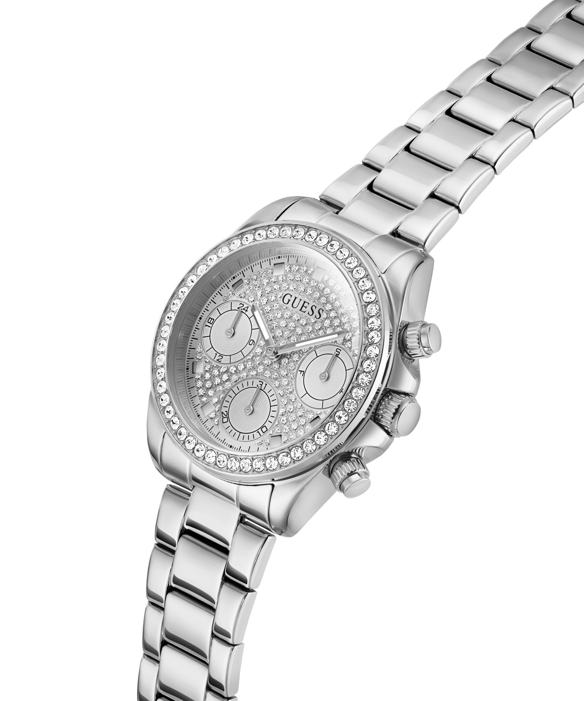 Guess Multifunktionsuhr VICTORIA GW1037L1, Quarzuhr, Armbanduhr, Damenuhr, Edelstahlarmband, analog, Wochentag