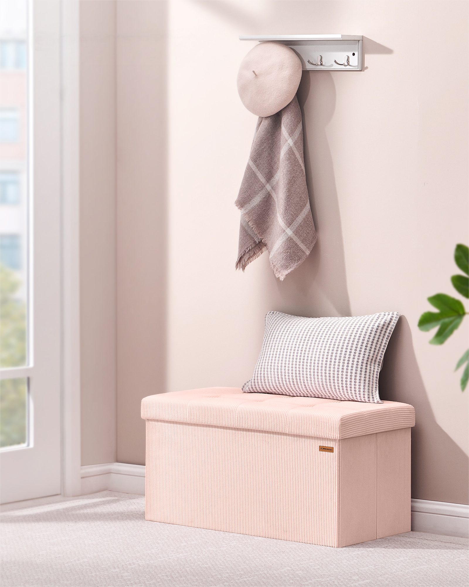 SONGMICS Sitzbank, mit Stauraum, klappbare, 38 x 76 x 38 cm Fußbank, Bettba günstig online kaufen