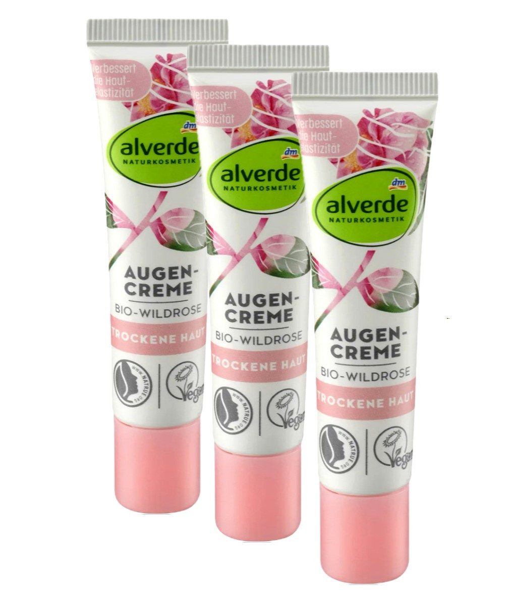 Augencreme Wildrose - alverde Naturkosmetik 3 x 15ml