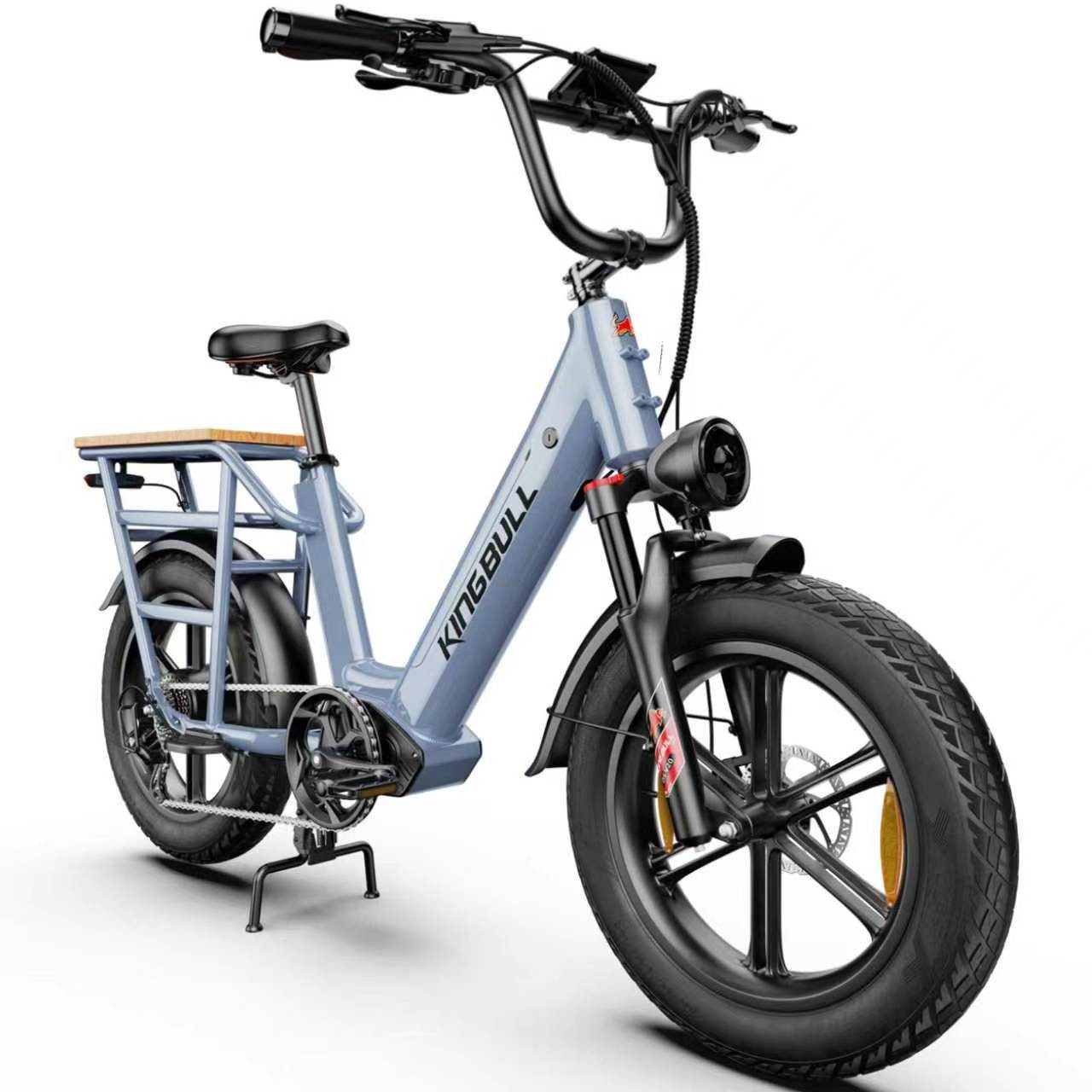 Vankel E-Bike Cityrad Cargo Damen u. Herren 20"x4" 960Wh 48V, max.100km Hydraulikbremsen, Kettenschaltung, Heckmotor, 960 Wh, (Beleuchtungsset mit Batterieladegerät, Batterieschlüssel, Werkzeug), Lasten-Elektrofahrrad mit Fat-Reifen, großem Transportträger
