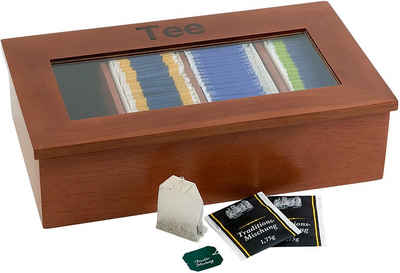 APS Teebox, Holz, (1-tlg), aus Echtholz, für bis zu 120 Teebeutel, großes Sichtfenster