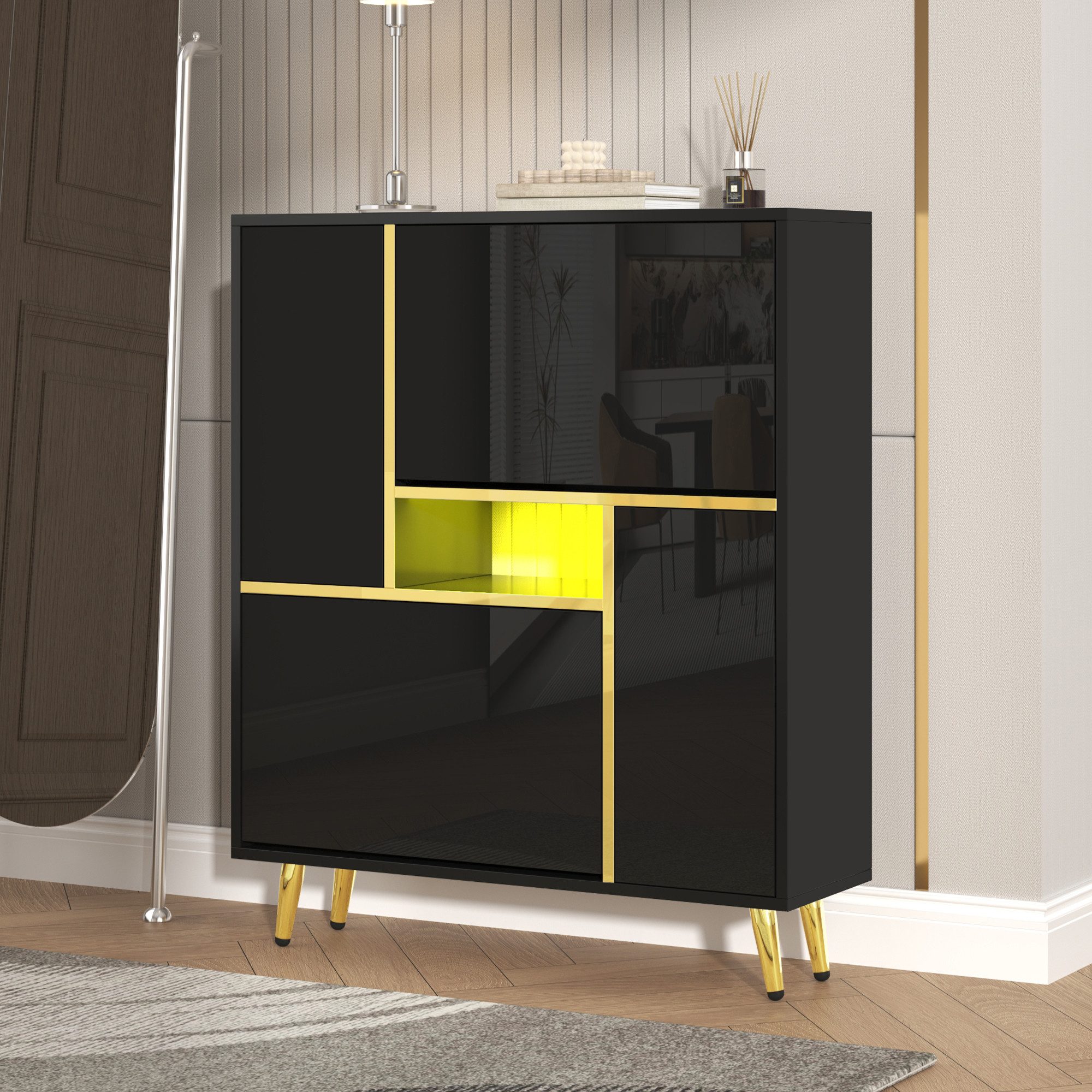 STILVORA Schuhschrank mit LED-Beleuchtung,Aufwahrungsschrank Schuhregal mit günstig online kaufen