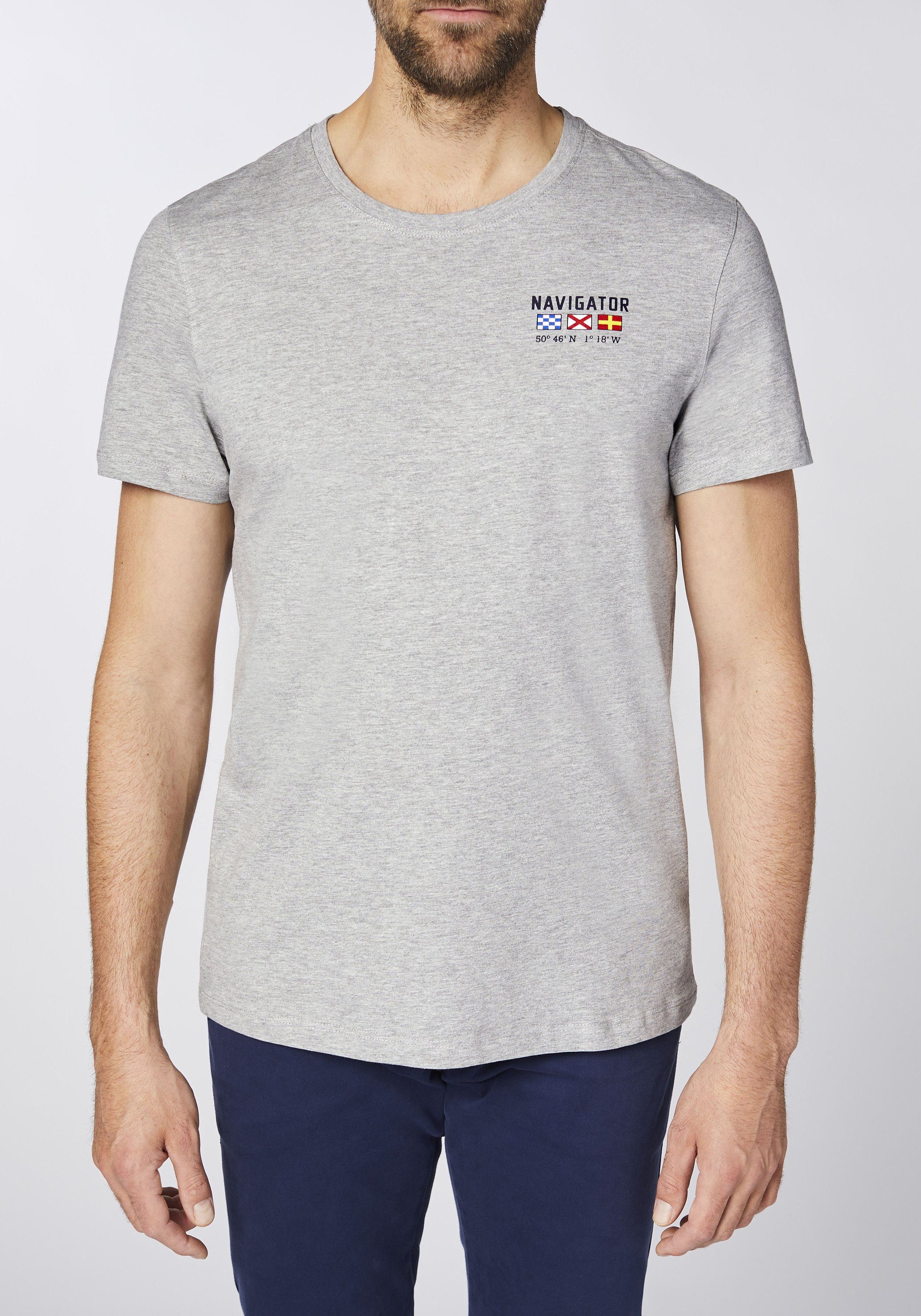 Gray weicher Print-Shirt Neutr. aus M NAVIGATOR Sweatware