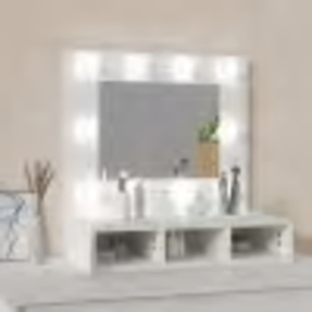 vidaXL Badezimmerspiegelschrank Spiegelschrank mit (1-St) 60x31,5x62 cm Weiß LED