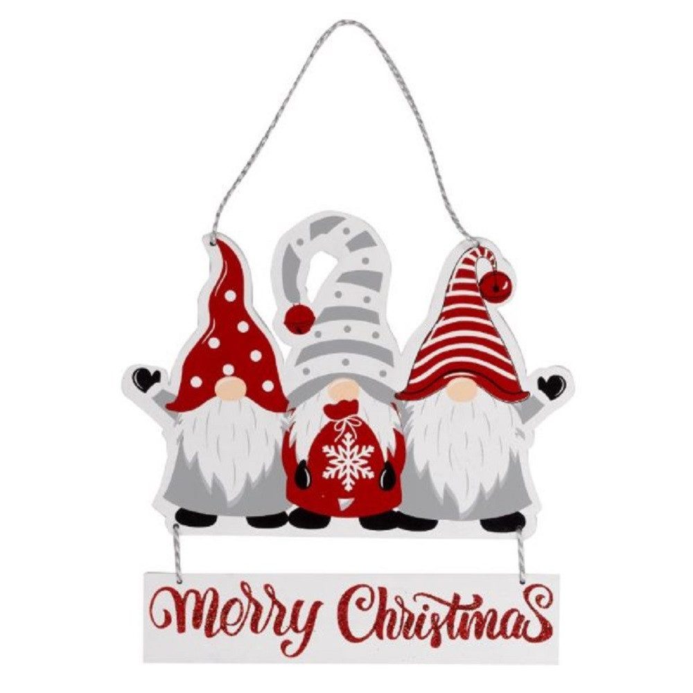 THREE KINGS Weihnachtsfigur Wichtel-Weihnachtsschild „Merry Christmas“ – Weihnachtsdekoration (1 St)